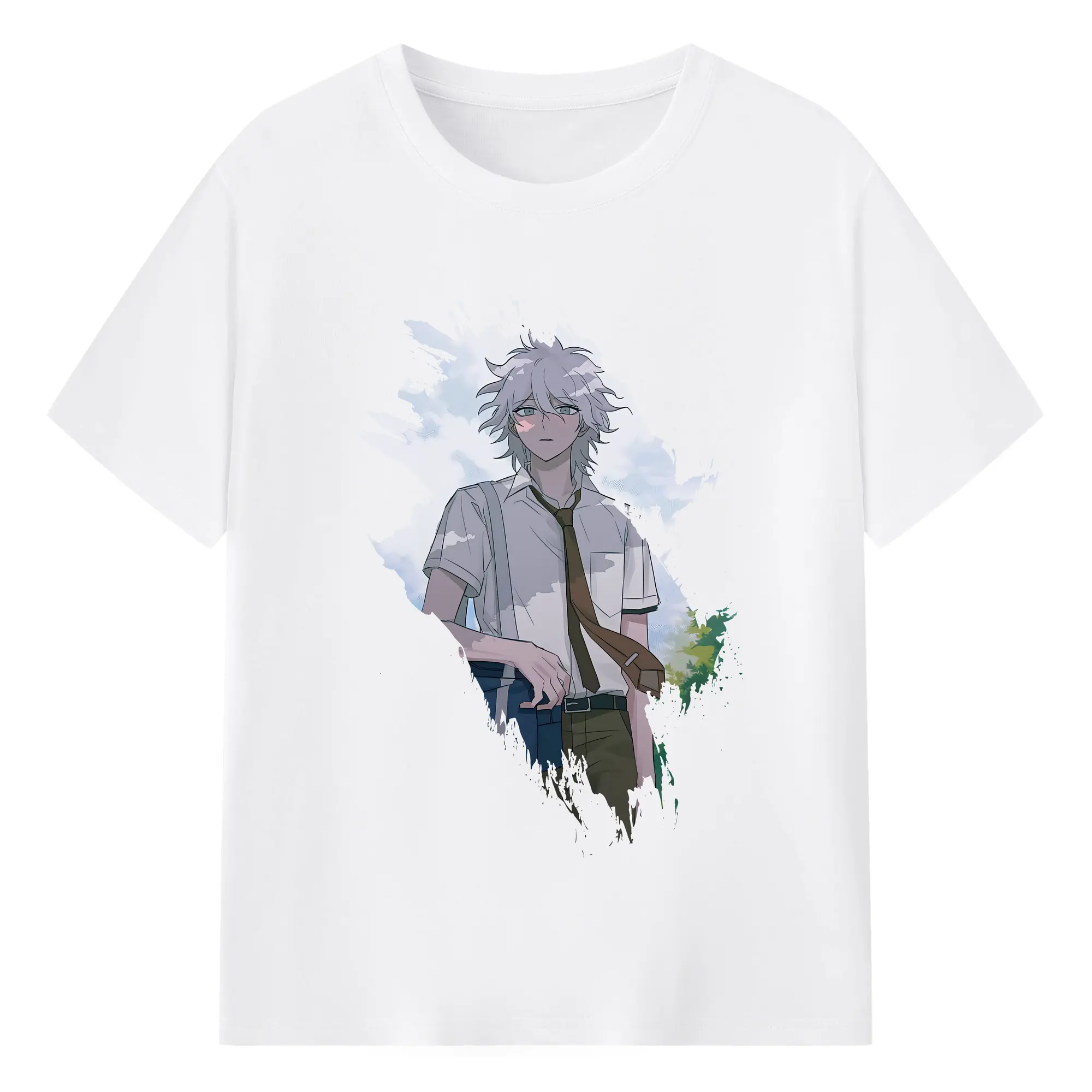 ダンガンロンパ グッズ,狛枝凪斗 - 綿100％ 半袖Tシャツ ・ フロントプリント ・ 快適 通気性 ・ 日常使い 散歩 スポーツ用