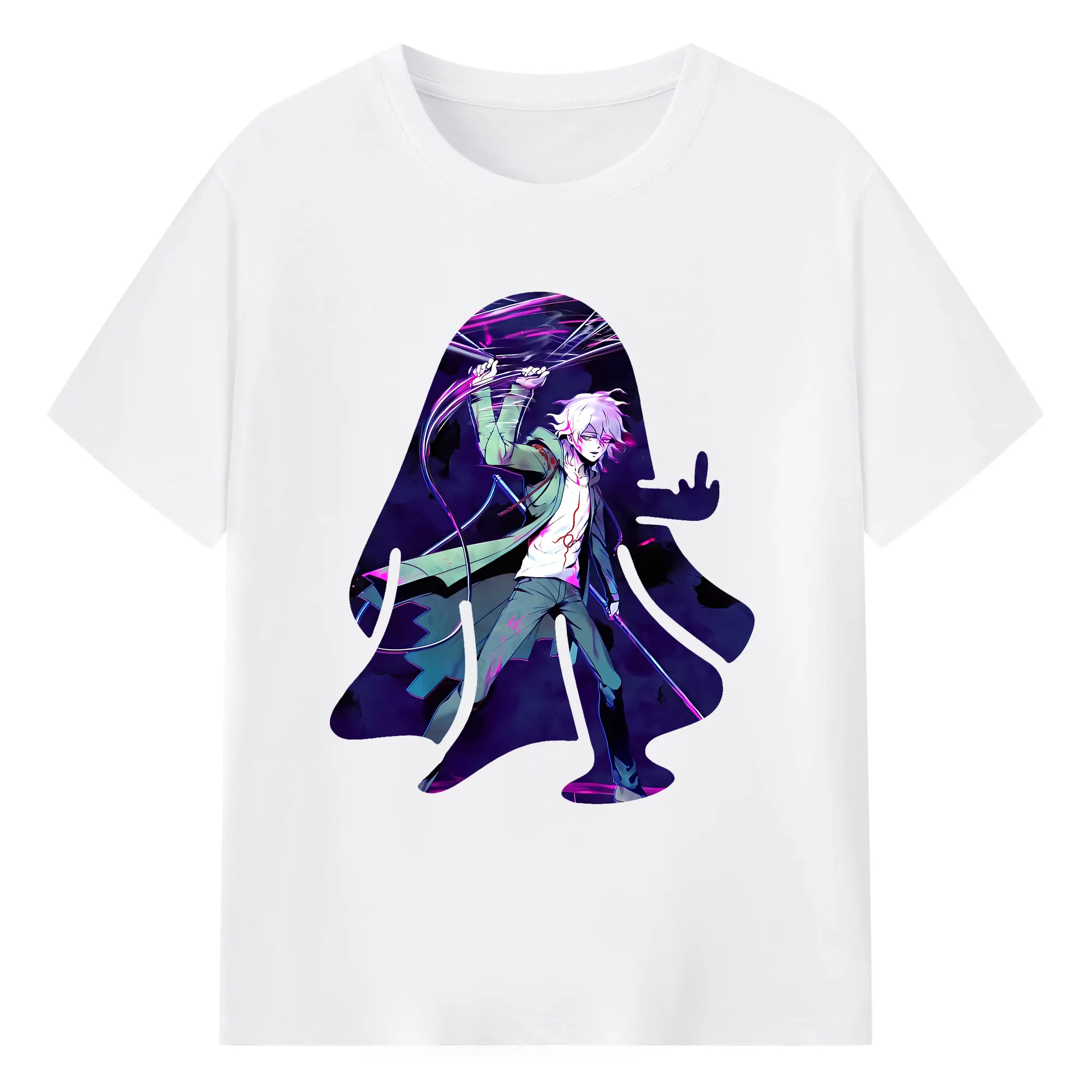 ダンガンロンパ グッズ,狛枝凪斗 - 綿100％ 半袖Tシャツ ・ フロントプリント ・ 快適 通気性 ・ 日常使い 散歩 スポーツ用