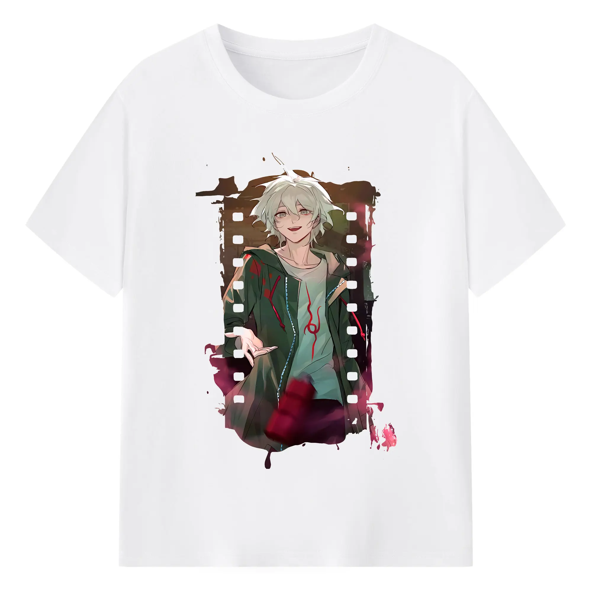 ダンガンロンパ グッズ,狛枝凪斗 - 綿100％ 半袖Tシャツ ・ フロントプリント ・ 快適 通気性 ・ 日常使い 散歩 スポーツ用