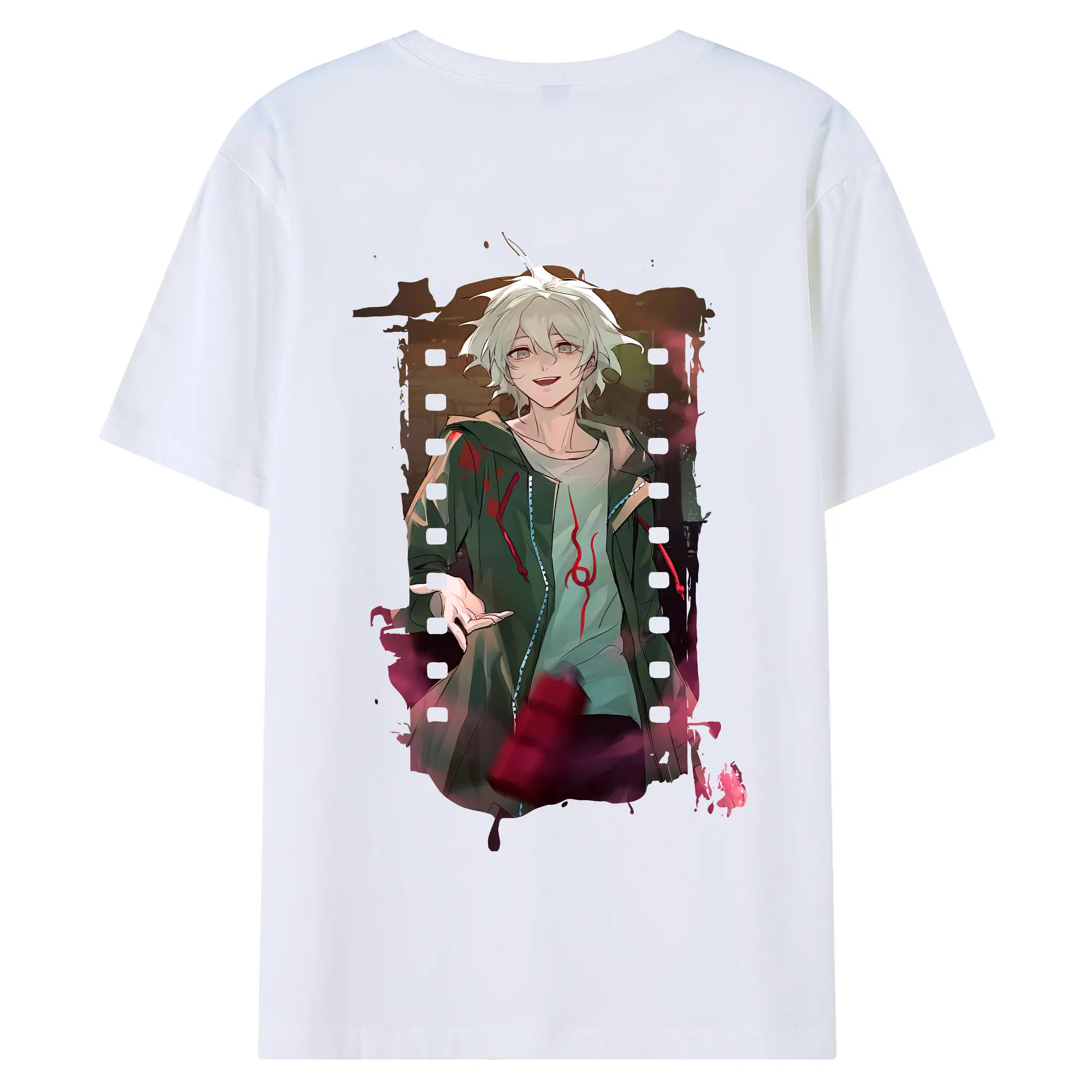 ダンガンロンパ グッズ,狛枝凪斗 - 綿100％ 半袖Tシャツ ・ バックプリント ・ 快適 通気性 ・ 日常使い 散歩 スポーツ用