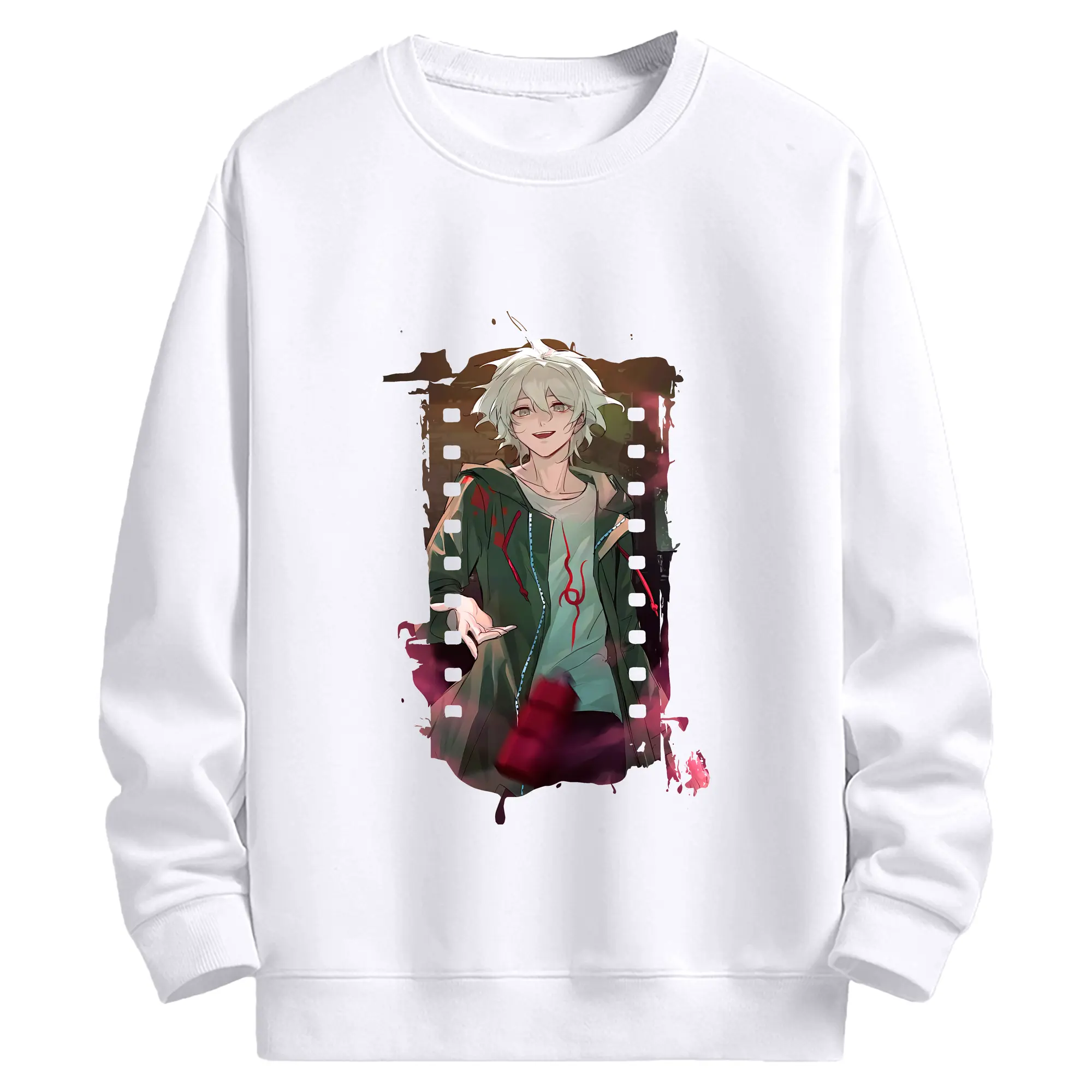 ダンガンロンパ グッズ,狛枝凪斗 - 高品質 クルーネック スウェット ・ コットン59％ ポリエステル41％ ・ ユニセックス 長袖 トレーナー ・ カジュアル デイリー スポーツ 散歩用