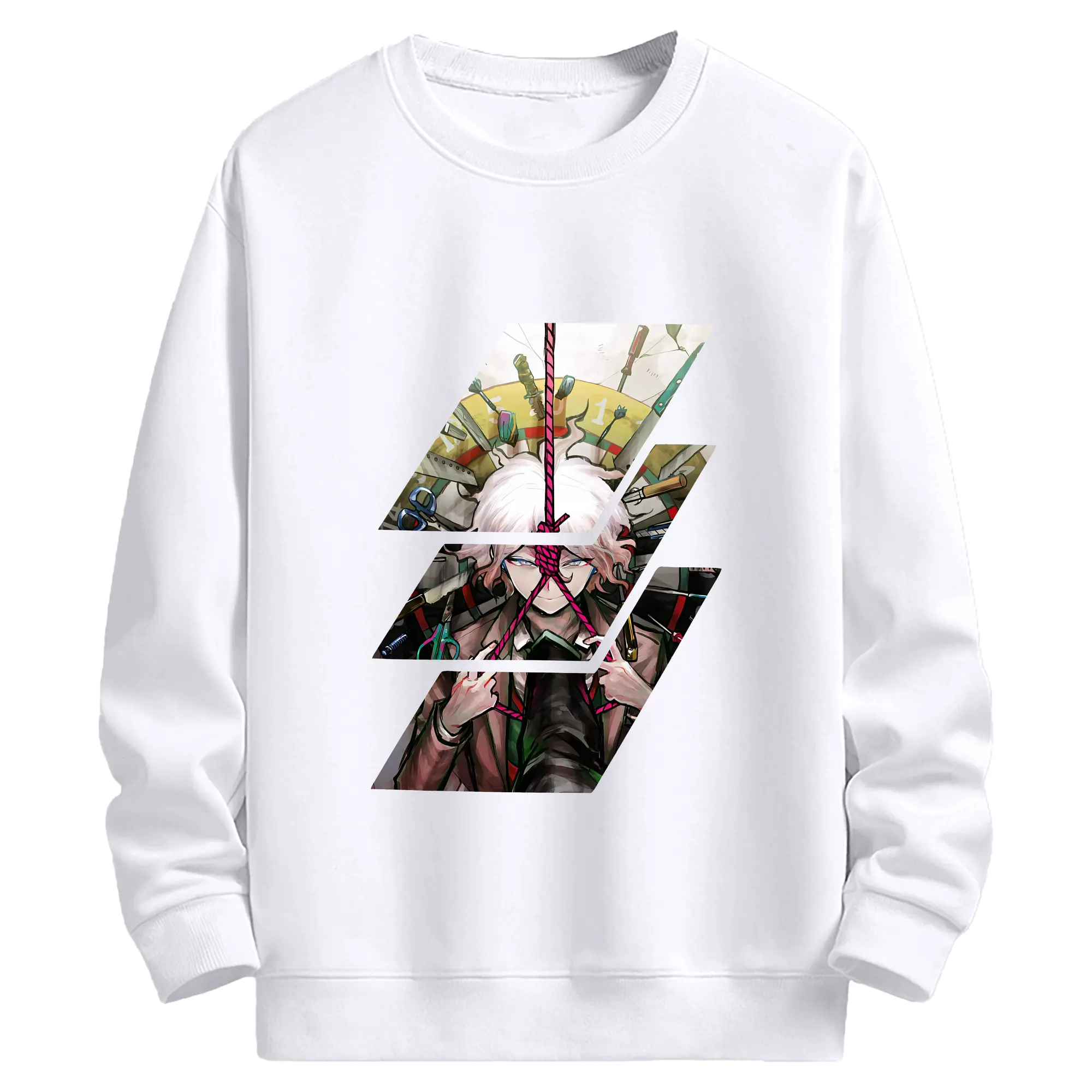 ダンガンロンパ グッズ,狛枝凪斗 - 高品質 クルーネック スウェット ・ コットン59％ ポリエステル41％ ・ ユニセックス 長袖 トレーナー ・ カジュアル デイリー スポーツ 散歩用