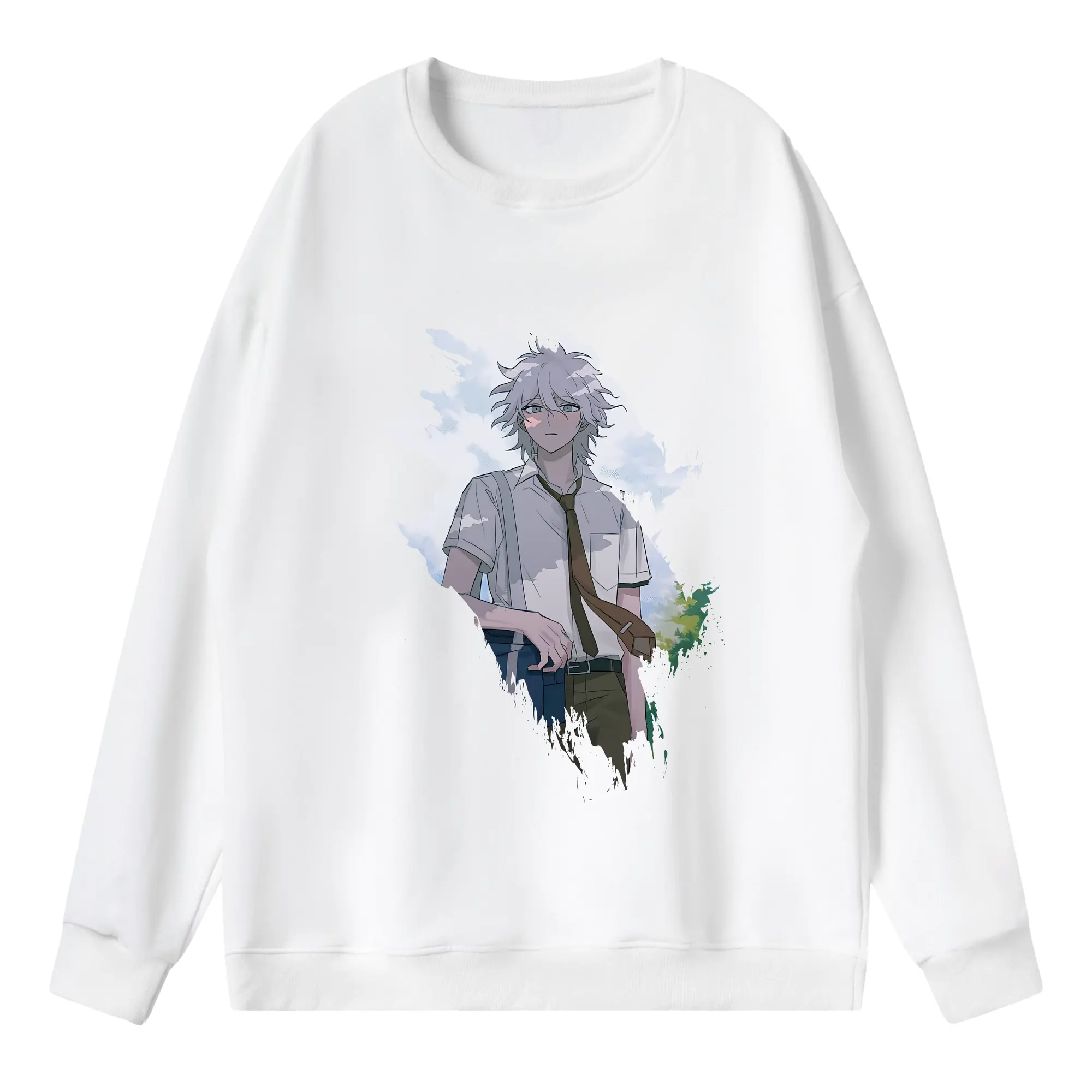 ダンガンロンパ グッズ,狛枝凪斗 - 薄手 クルーネック スウェット 裏毛260g · ポリエステル 春秋向け カジュアル 男女兼用 · トレーナー デイリー スポーツ 散歩に最適