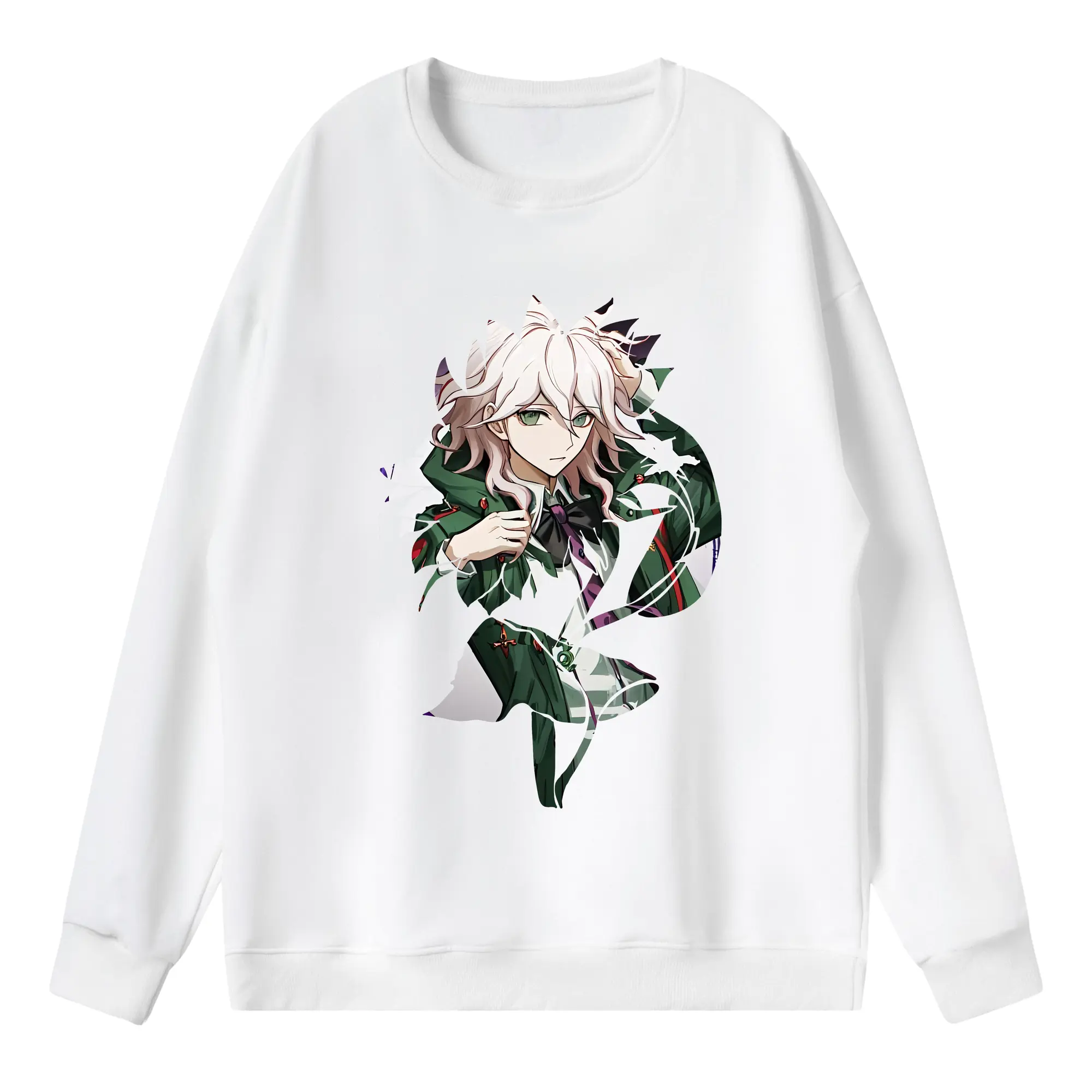 ダンガンロンパ グッズ,狛枝凪斗 - 薄手 クルーネック スウェット 裏毛260g · ポリエステル 春秋向け カジュアル 男女兼用 · トレーナー デイリー スポーツ 散歩に最適