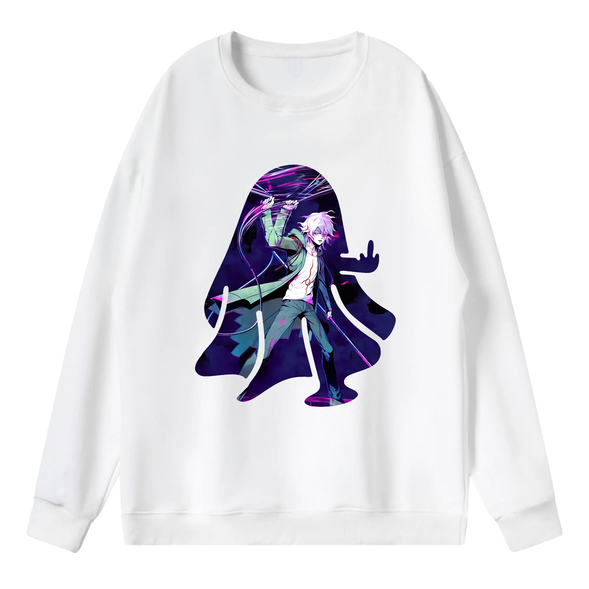 ダンガンロンパ グッズ,狛枝凪斗 - 薄手 クルーネック スウェット 裏毛260g · ポリエステル 春秋向け カジュアル 男女兼用 · トレーナー デイリー スポーツ 散歩に最適