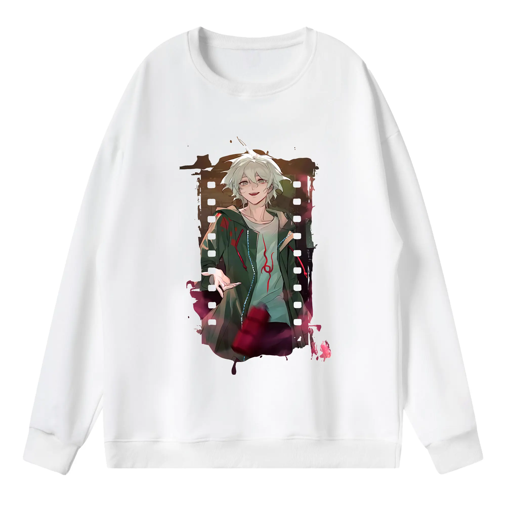 ダンガンロンパ グッズ,狛枝凪斗 - 薄手 クルーネック スウェット 裏毛260g · ポリエステル 春秋向け カジュアル 男女兼用 · トレーナー デイリー スポーツ 散歩に最適