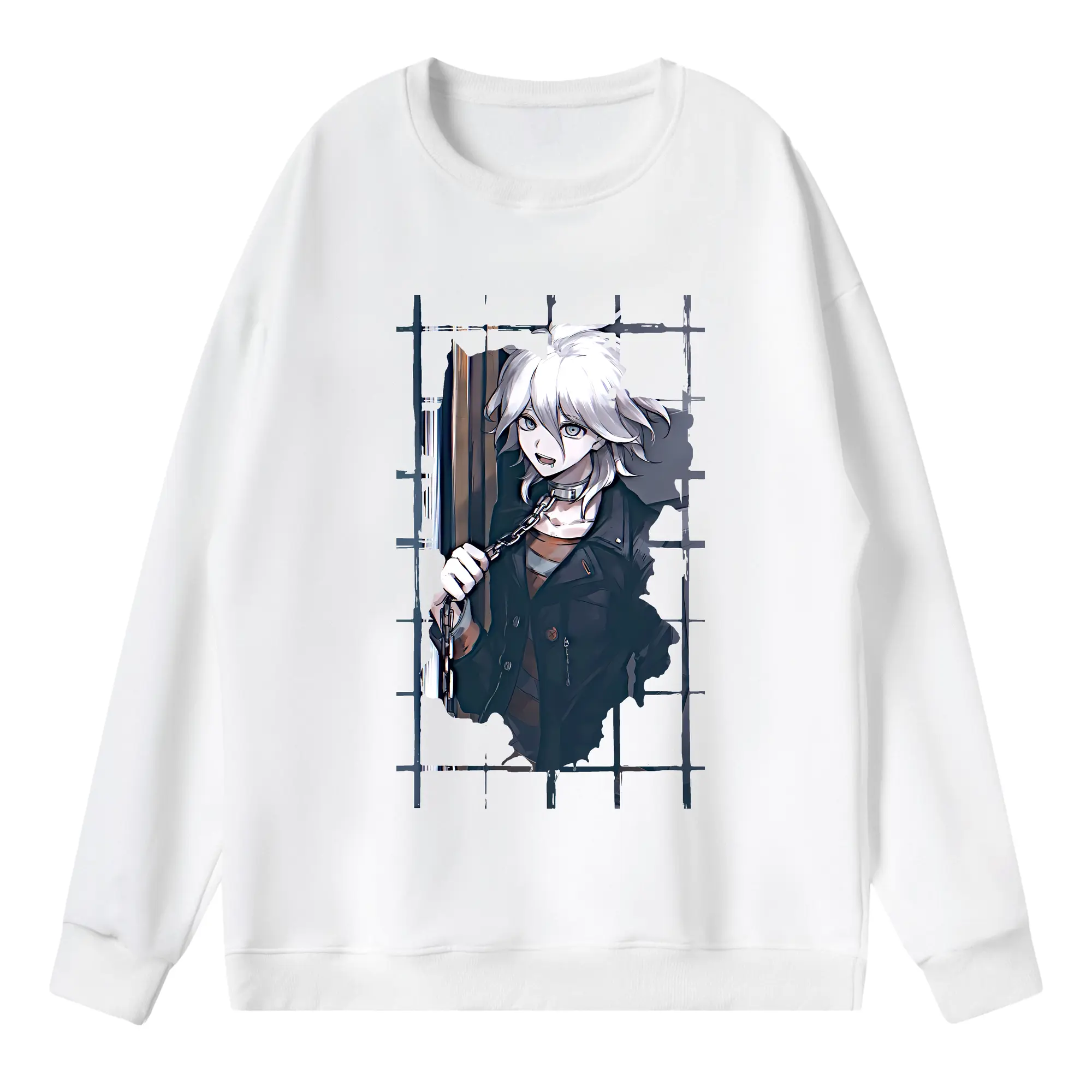 ダンガンロンパ グッズ,狛枝凪斗 - 薄手 クルーネック スウェット 裏毛260g · ポリエステル 春秋向け カジュアル 男女兼用 · トレーナー デイリー スポーツ 散歩に最適