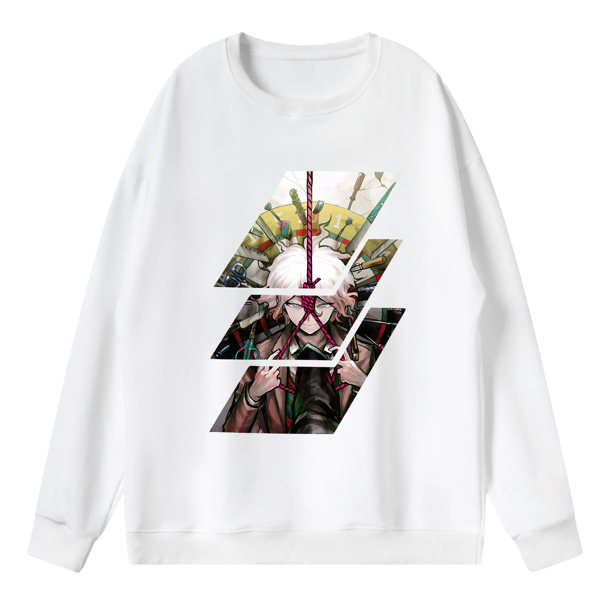 ダンガンロンパ グッズ,狛枝凪斗 - 薄手 クルーネック スウェット 裏毛260g · ポリエステル 春秋向け カジュアル 男女兼用 · トレーナー デイリー スポーツ 散歩に最適