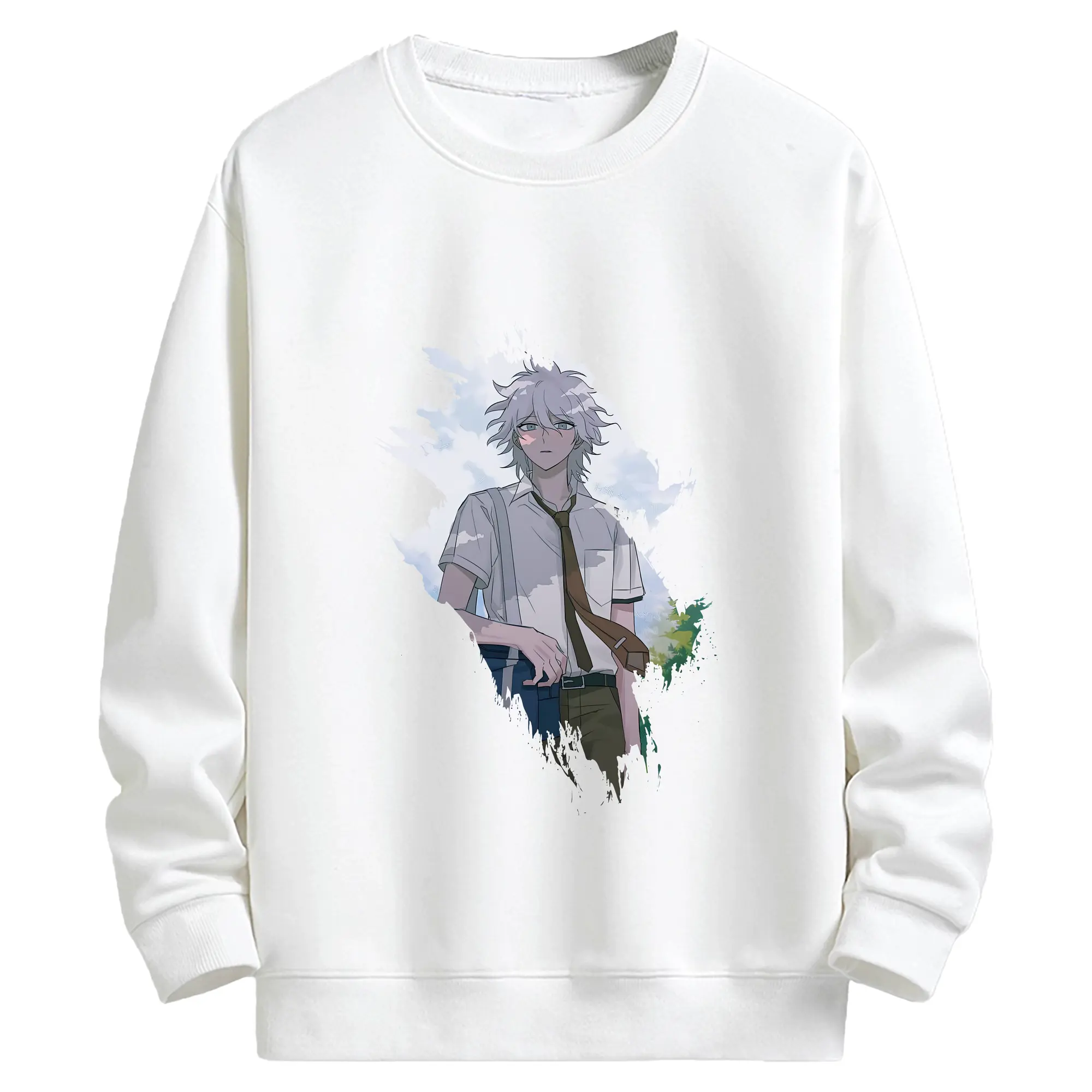 ダンガンロンパ グッズ,狛枝凪斗 - キッズ クルーネックスウェットシャツ ・ フロントプリント ・ 綿80％ ポリエステル20％ ・ 快適 通学 スポーツ 日常使い お散歩用