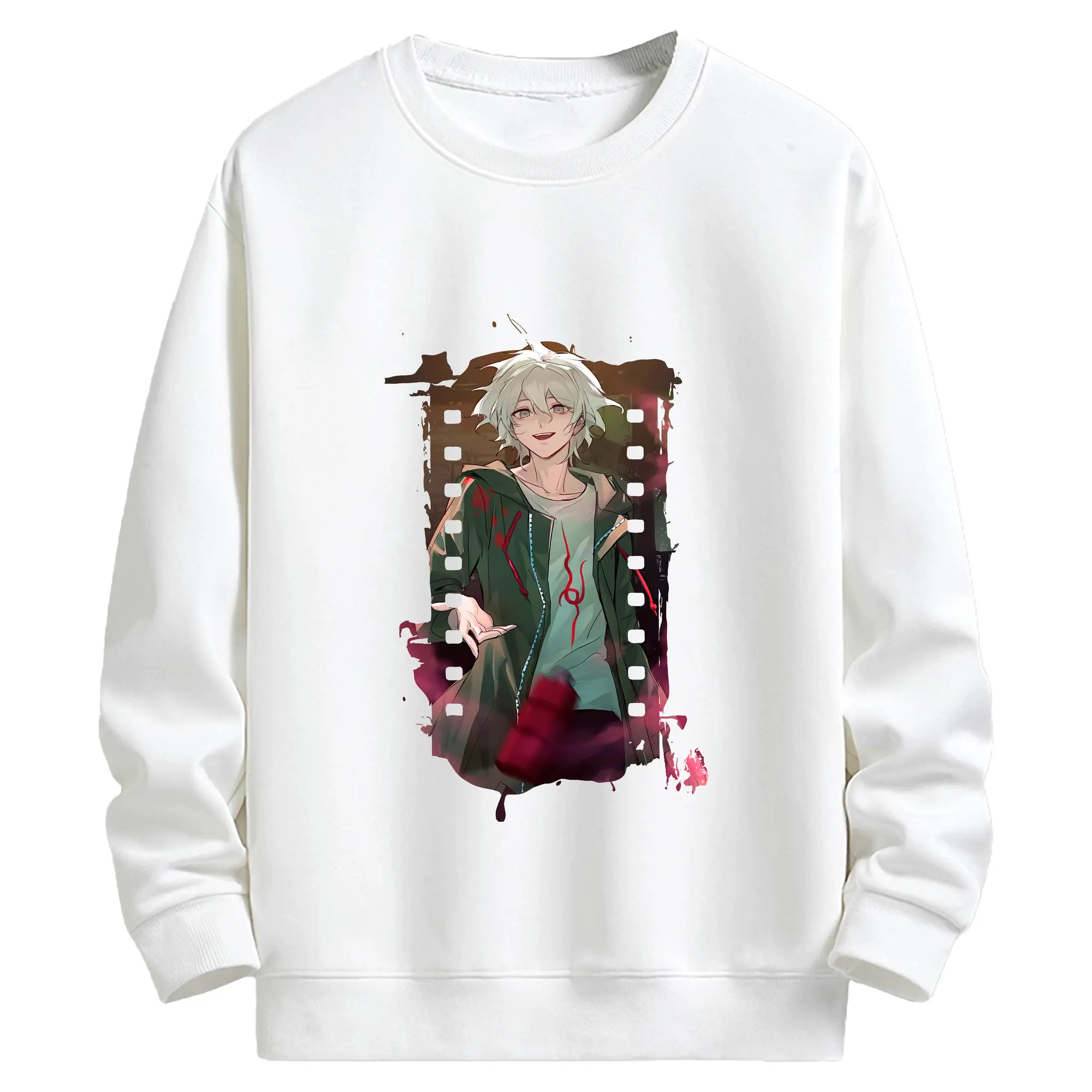 ダンガンロンパ グッズ,狛枝凪斗 - キッズ クルーネックスウェットシャツ ・ フロントプリント ・ 綿80％ ポリエステル20％ ・ 快適 通学 スポーツ 日常使い お散歩用