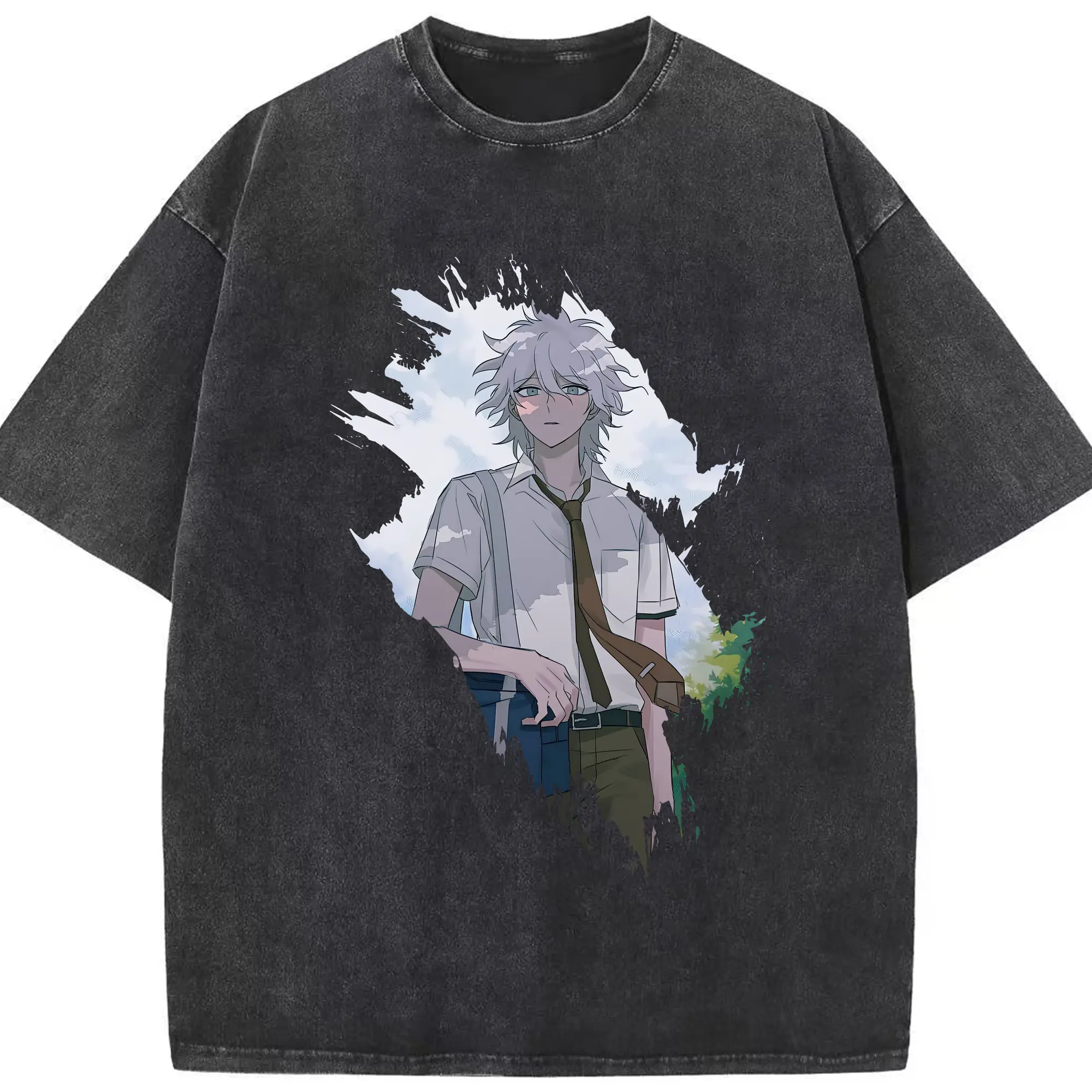 ダンガンロンパ グッズ,狛枝凪斗 - 綿100％ ヴィンテージ風 半袖Tシャツ ・ フロントプリント ・ 柔らか肌触り ・ 通気性 快適 ・ スポーツ カジュアル 外出用