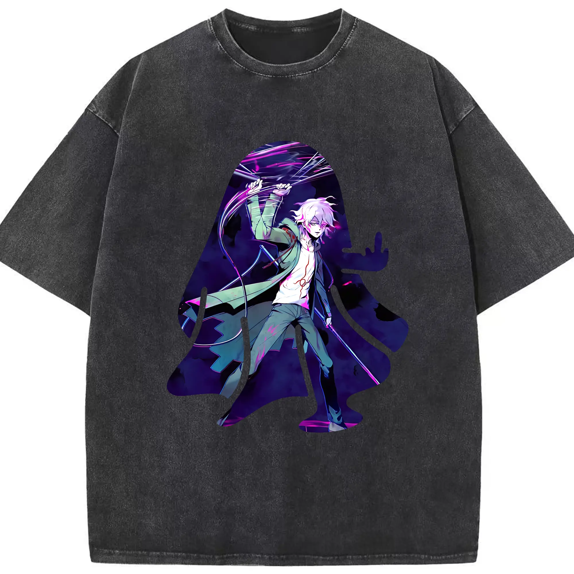 ダンガンロンパ グッズ,狛枝凪斗 - 綿100％ ヴィンテージ風 半袖Tシャツ ・ フロントプリント ・ 柔らか肌触り ・ 通気性 快適 ・ スポーツ カジュアル 外出用