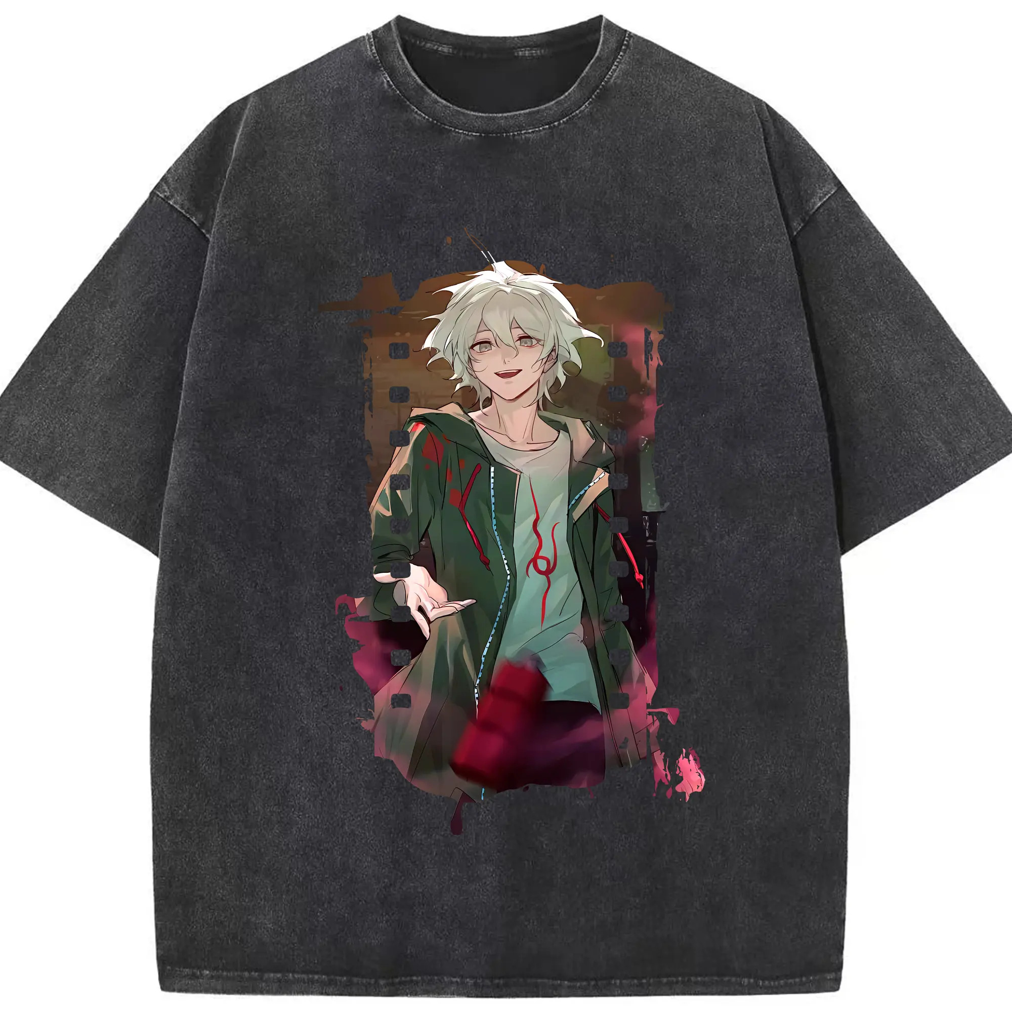 ダンガンロンパ グッズ,狛枝凪斗 - 綿100％ ヴィンテージ風 半袖Tシャツ ・ フロントプリント ・ 柔らか肌触り ・ 通気性 快適 ・ スポーツ カジュアル 外出用