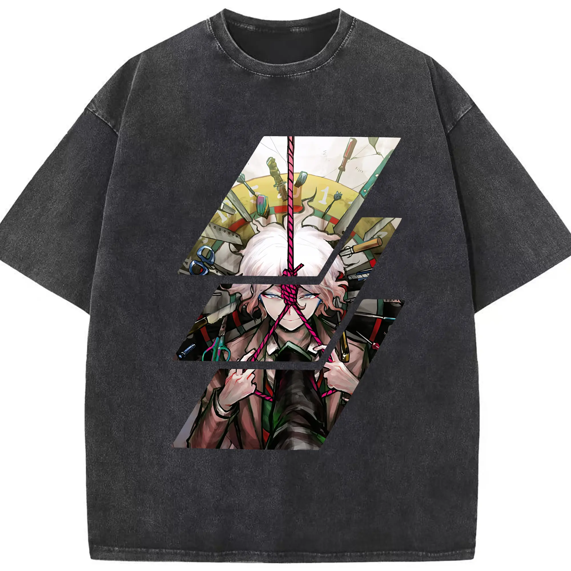 ダンガンロンパ グッズ,狛枝凪斗 - 綿100％ ヴィンテージ風 半袖Tシャツ ・ フロントプリント ・ 柔らか肌触り ・ 通気性 快適 ・ スポーツ カジュアル 外出用