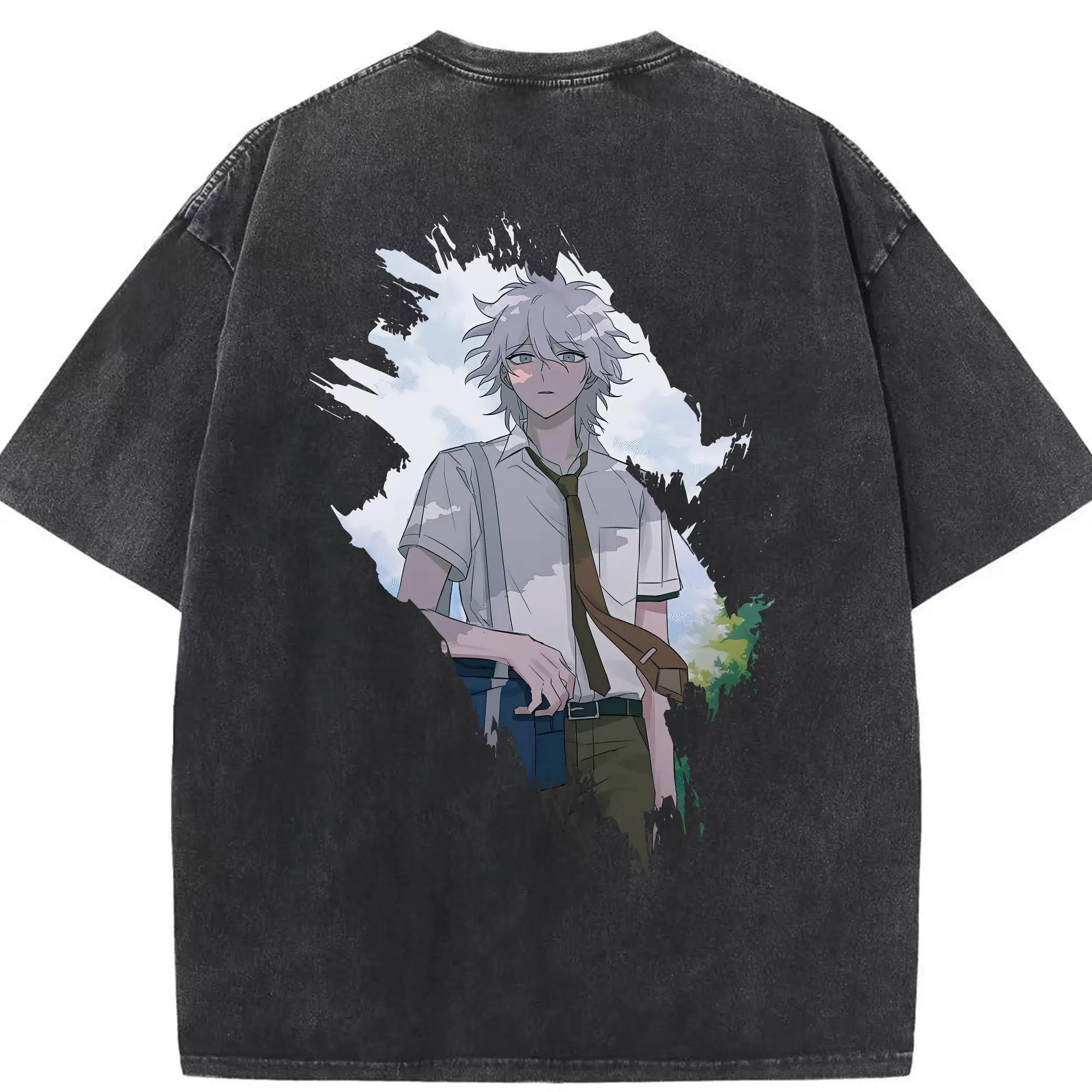 ダンガンロンパ グッズ,狛枝凪斗 - 綿100％ ヴィンテージ風 半袖Tシャツ ・ 背面プリント ・ 柔らか肌触り ・ 通気性 快適 ・ スポーツ カジュアル 外出用