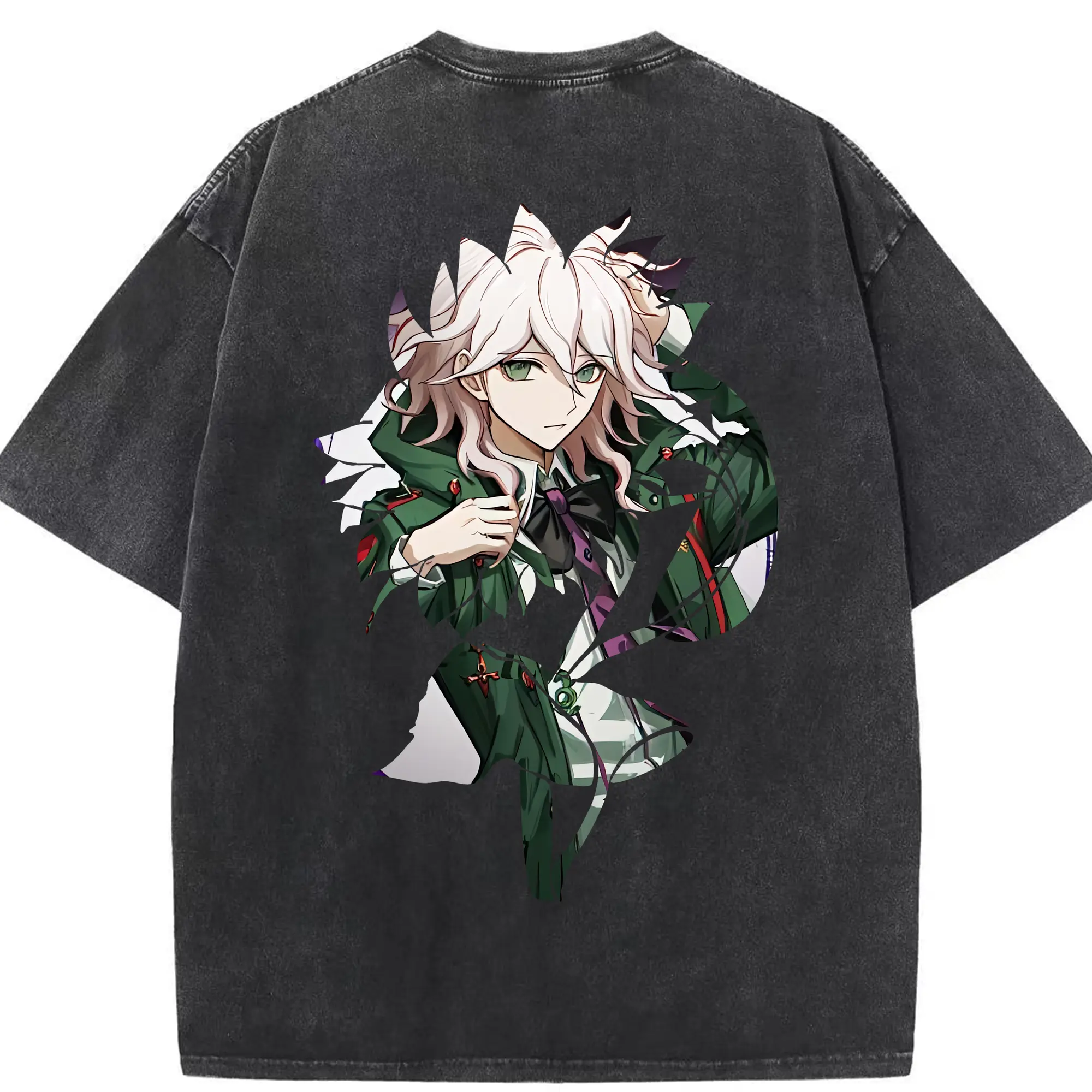 ダンガンロンパ グッズ,狛枝凪斗 - 綿100％ ヴィンテージ風 半袖Tシャツ ・ 背面プリント ・ 柔らか肌触り ・ 通気性 快適 ・ スポーツ カジュアル 外出用