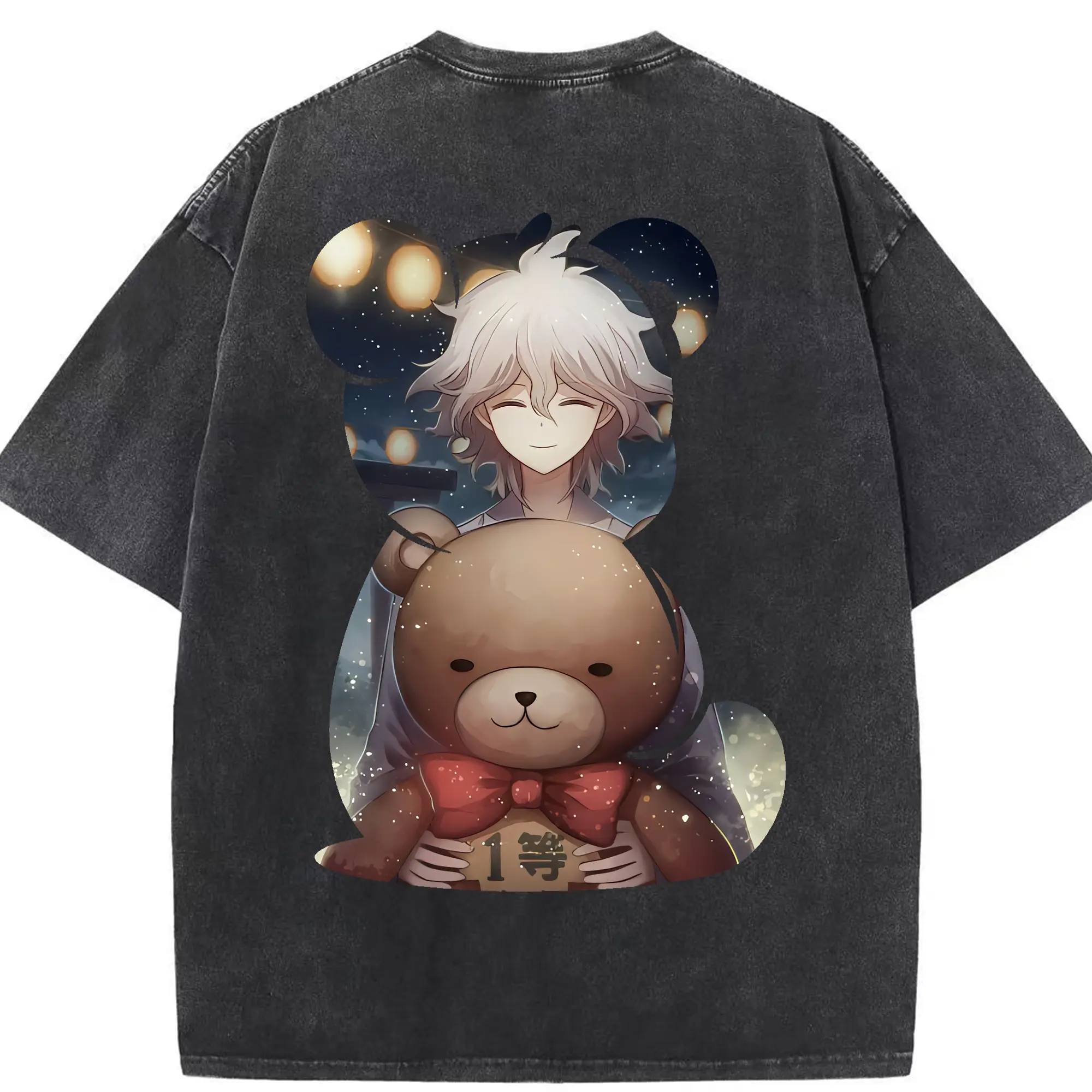 ダンガンロンパ グッズ,狛枝凪斗 - 綿100％ ヴィンテージ風 半袖Tシャツ ・ 背面プリント ・ 柔らか肌触り ・ 通気性 快適 ・ スポーツ カジュアル 外出用