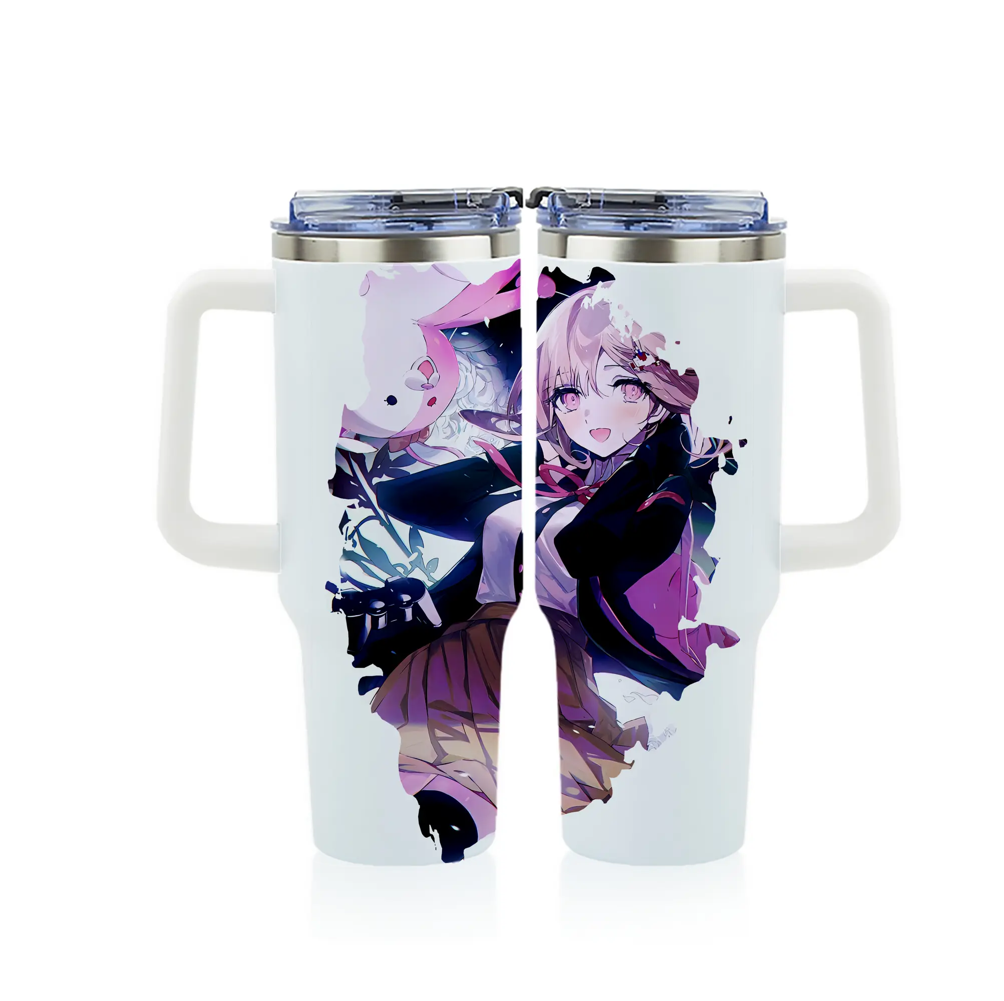 ダンガンロンパ グッズ,七海千秋 - 1200mL フルプリント車用タンブラー ・ 304ステンレス 内側 ・ 201ステンレス 外側 ・ 保温 保冷 ・ 通勤 ドライブ アウトドア用