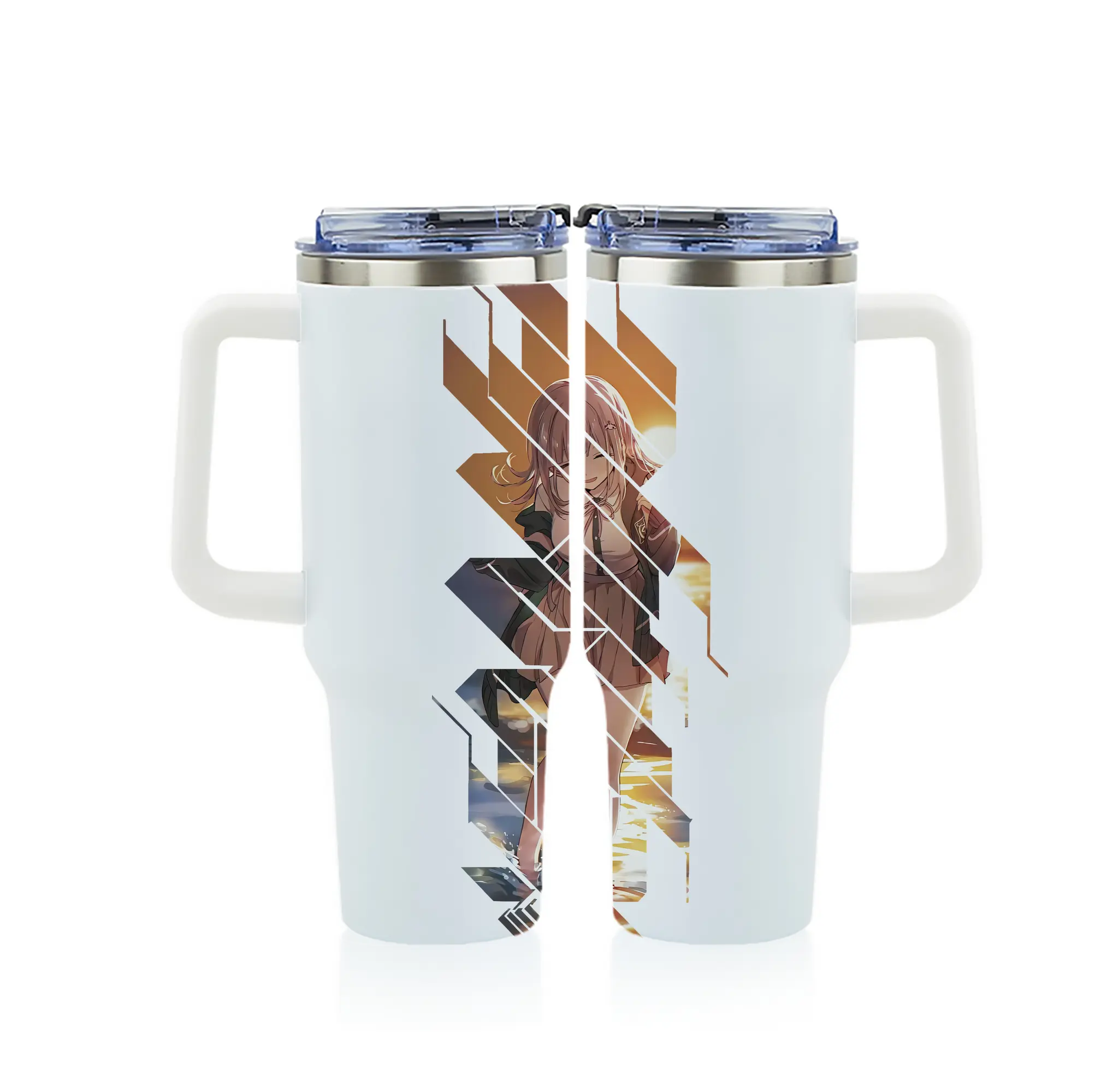 ダンガンロンパ グッズ,七海千秋 - 1200mL フルプリント車用タンブラー ・ 304ステンレス 内側 ・ 201ステンレス 外側 ・ 保温 保冷 ・ 通勤 ドライブ アウトドア用