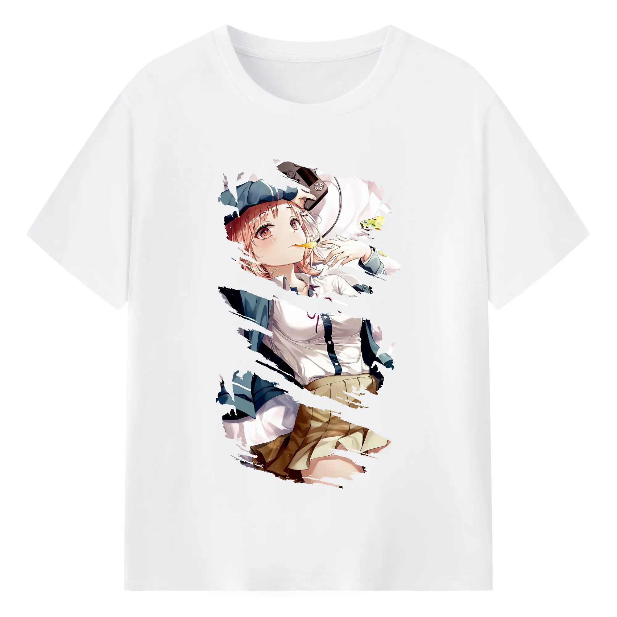 ダンガンロンパ グッズ,七海千秋 - 綿100％ 半袖Tシャツ ・ フロントプリント ・ 快適 通気性 ・ 日常使い 散歩 スポーツ用