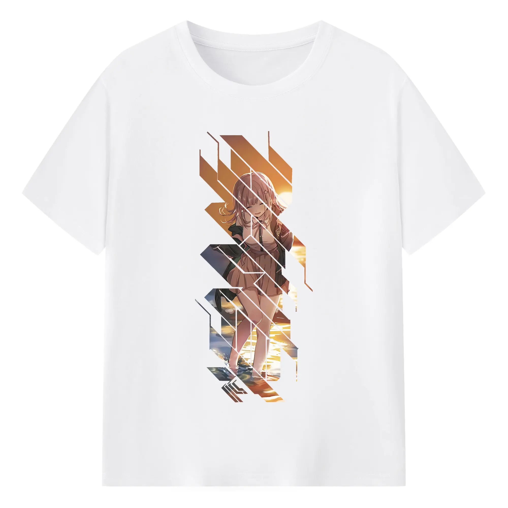 ダンガンロンパ グッズ,七海千秋 - 綿100％ 半袖Tシャツ ・ フロントプリント ・ 快適 通気性 ・ 日常使い 散歩 スポーツ用