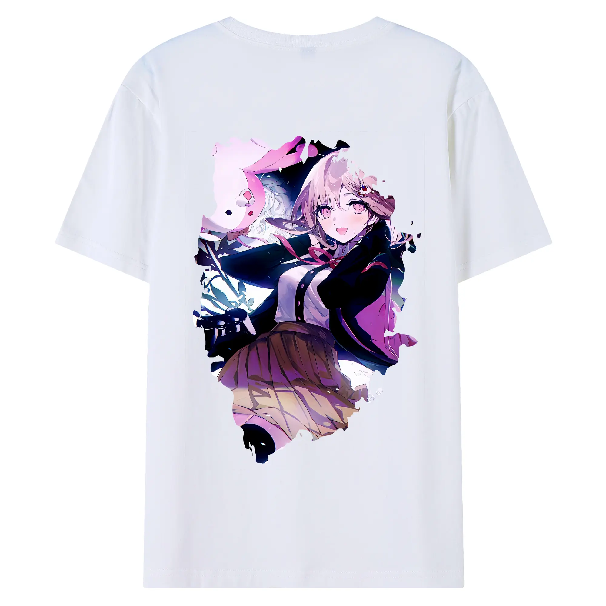 ダンガンロンパ グッズ,七海千秋 - 綿100％ 半袖Tシャツ ・ バックプリント ・ 快適 通気性 ・ 日常使い 散歩 スポーツ用