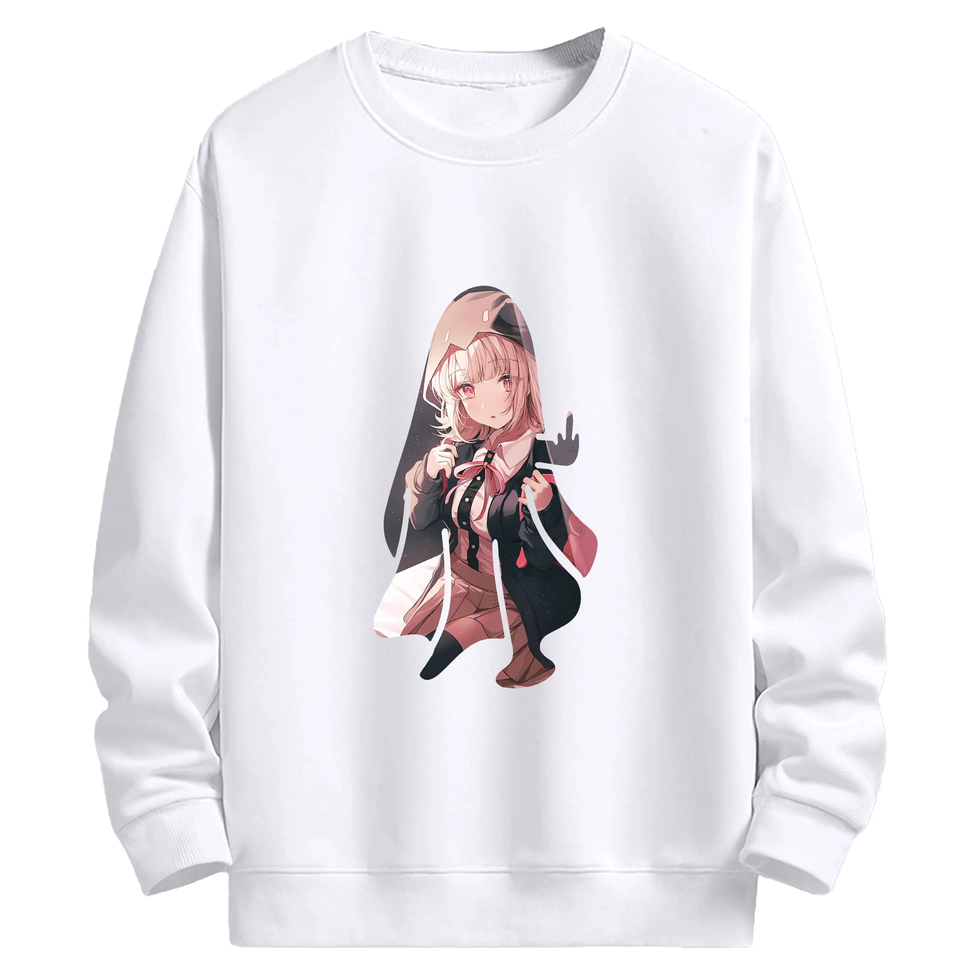 ダンガンロンパ グッズ,七海千秋 - 高品質 クルーネック スウェット ・ コットン59％ ポリエステル41％ ・ ユニセックス 長袖 トレーナー ・ カジュアル デイリー スポーツ 散歩用
