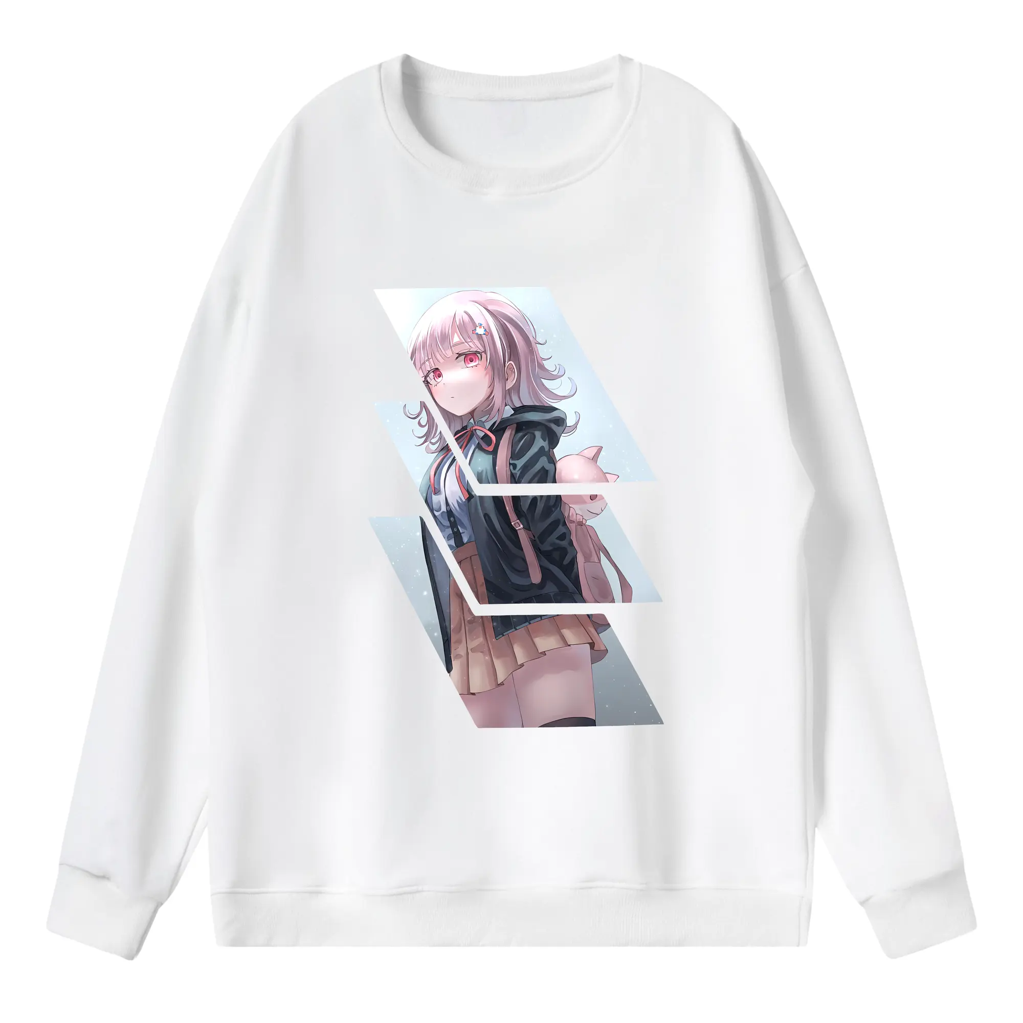 ダンガンロンパ グッズ,七海千秋 - 薄手 クルーネック スウェット 裏毛260g · ポリエステル 春秋向け カジュアル 男女兼用 · トレーナー デイリー スポーツ 散歩に最適