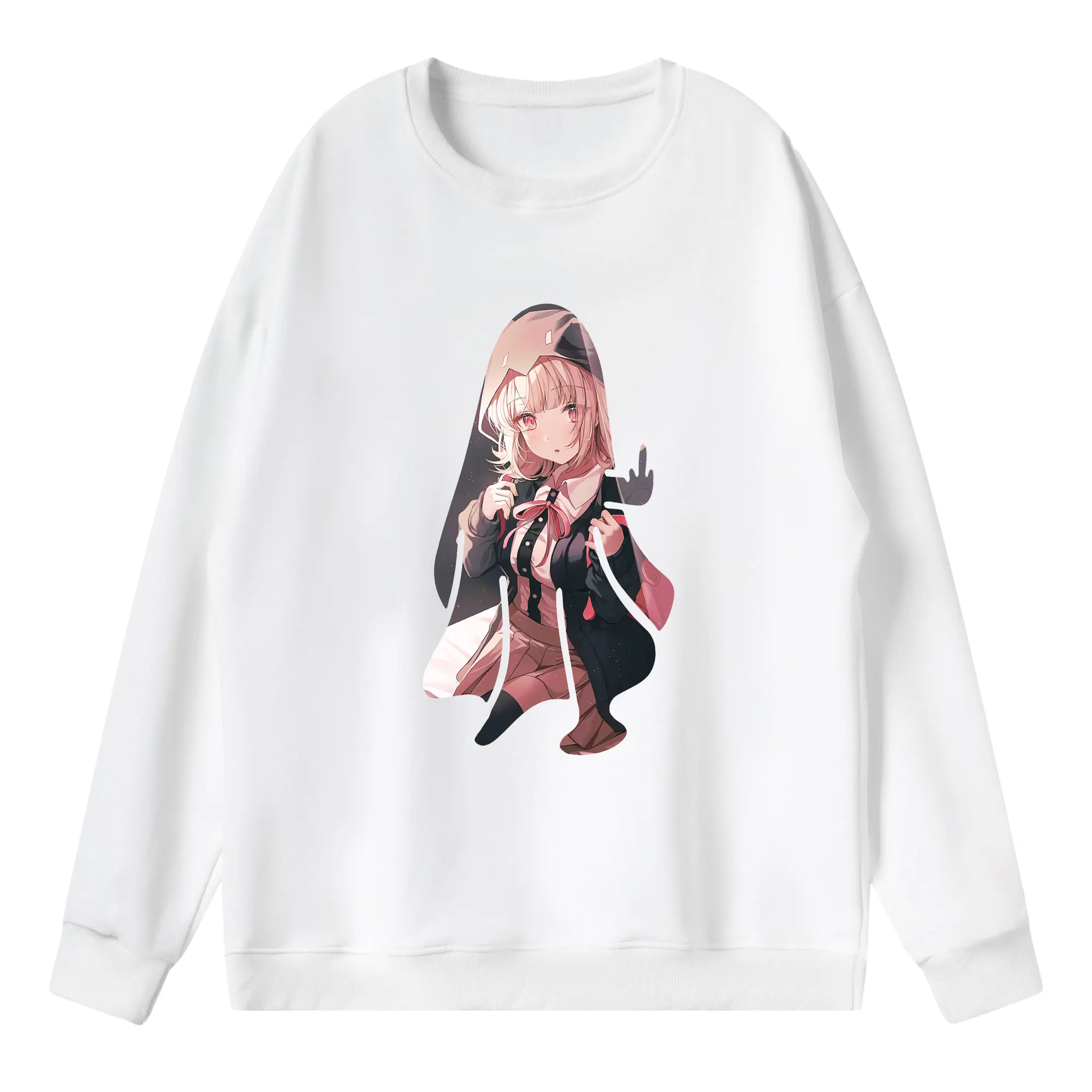 ダンガンロンパ グッズ,七海千秋 - 薄手 クルーネック スウェット 裏毛260g · ポリエステル 春秋向け カジュアル 男女兼用 · トレーナー デイリー スポーツ 散歩に最適