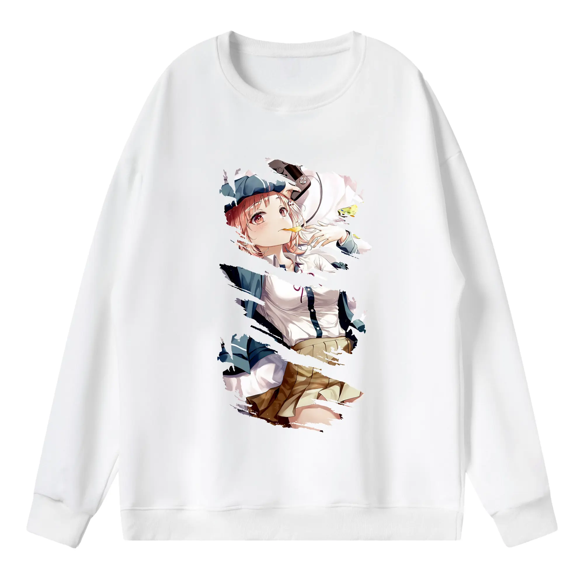 ダンガンロンパ グッズ,七海千秋 - 薄手 クルーネック スウェット 裏毛260g · ポリエステル 春秋向け カジュアル 男女兼用 · トレーナー デイリー スポーツ 散歩に最適