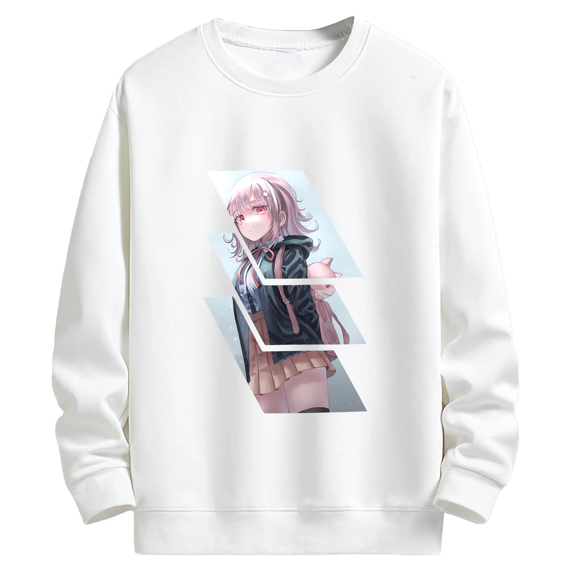 ダンガンロンパ グッズ,七海千秋 - キッズ クルーネックスウェットシャツ ・ フロントプリント ・ 綿80％ ポリエステル20％ ・ 快適 通学 スポーツ 日常使い お散歩用