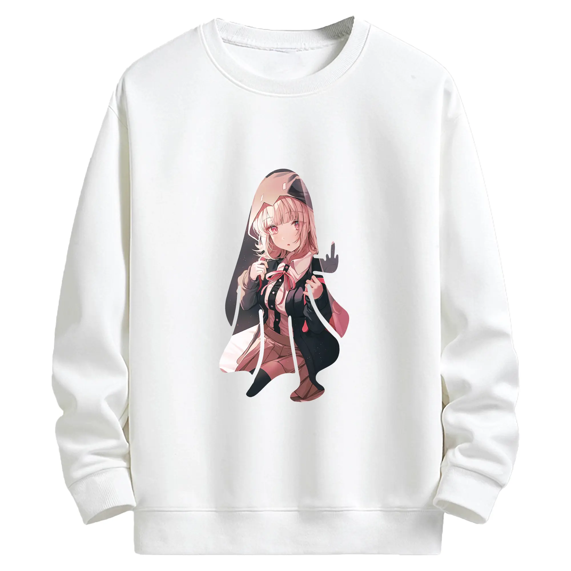 ダンガンロンパ グッズ,七海千秋 - キッズ クルーネックスウェットシャツ ・ フロントプリント ・ 綿80％ ポリエステル20％ ・ 快適 通学 スポーツ 日常使い お散歩用