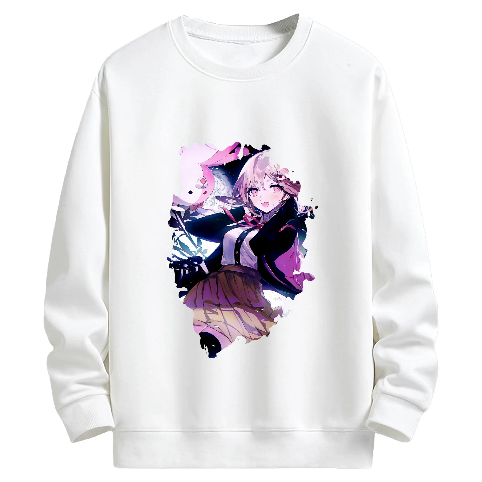 ダンガンロンパ グッズ,七海千秋 - キッズ クルーネックスウェットシャツ ・ フロントプリント ・ 綿80％ ポリエステル20％ ・ 快適 通学 スポーツ 日常使い お散歩用