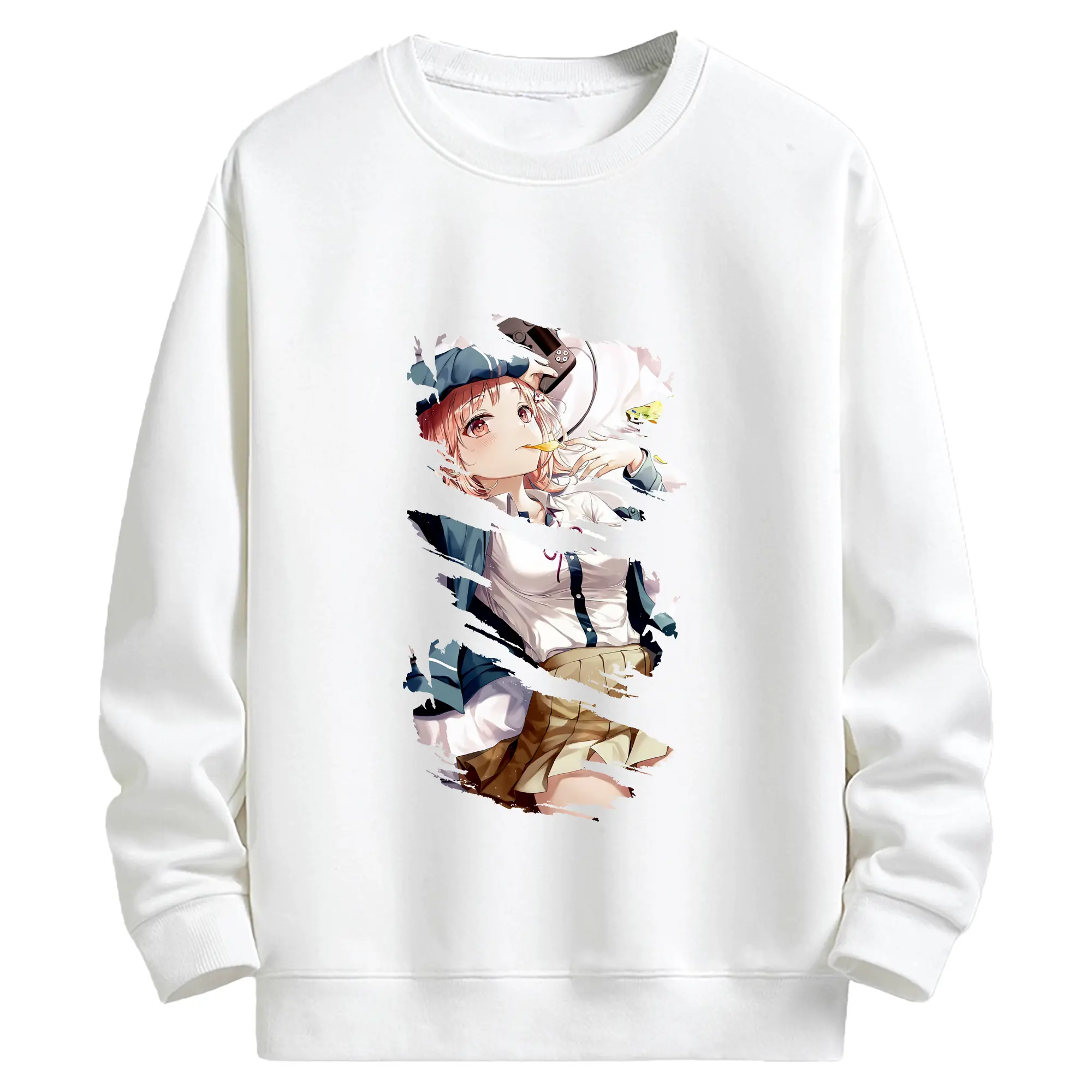 ダンガンロンパ グッズ,七海千秋 - キッズ クルーネックスウェットシャツ ・ フロントプリント ・ 綿80％ ポリエステル20％ ・ 快適 通学 スポーツ 日常使い お散歩用