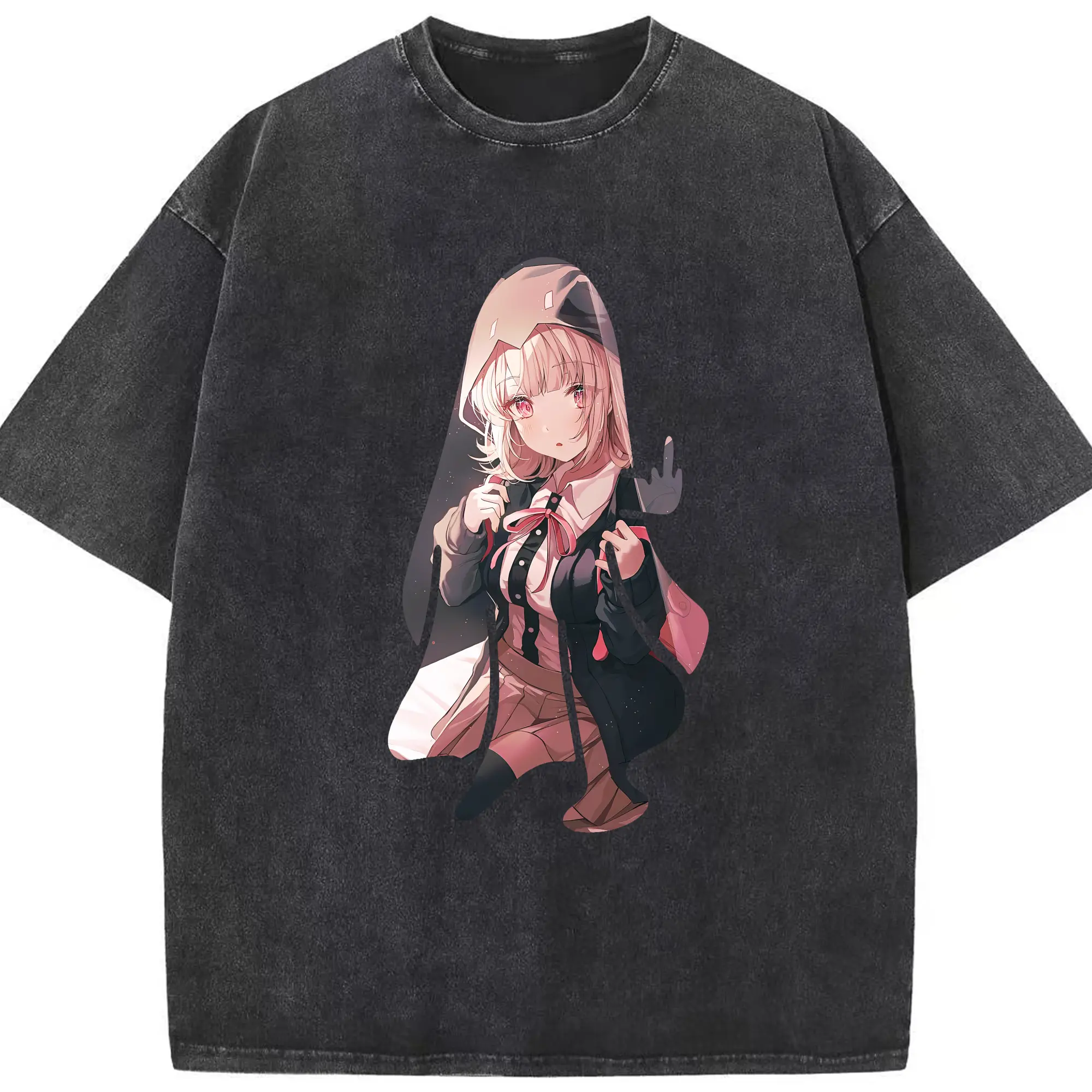 ダンガンロンパ グッズ,七海千秋 - 綿100％ ヴィンテージ風 半袖Tシャツ ・ フロントプリント ・ 柔らか肌触り ・ 通気性 快適 ・ スポーツ カジュアル 外出用