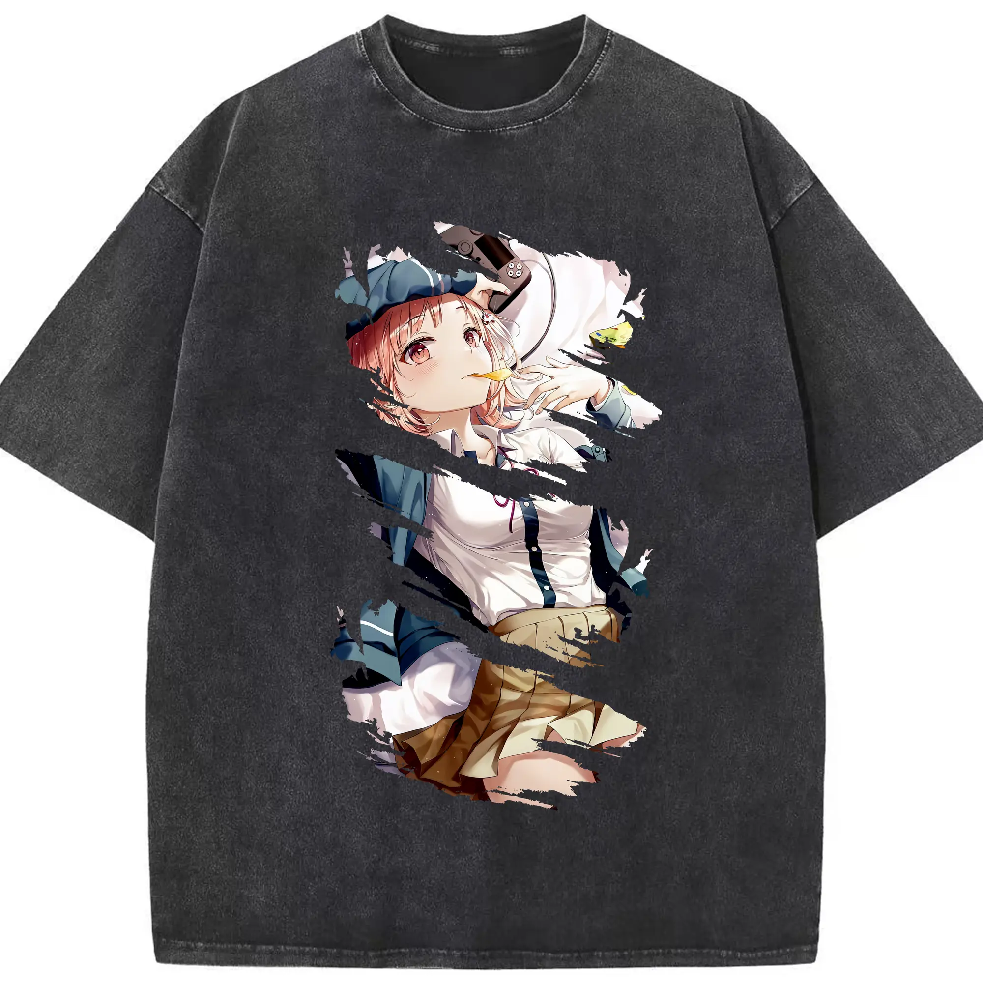 ダンガンロンパ グッズ,七海千秋 - 綿100％ ヴィンテージ風 半袖Tシャツ ・ フロントプリント ・ 柔らか肌触り ・ 通気性 快適 ・ スポーツ カジュアル 外出用