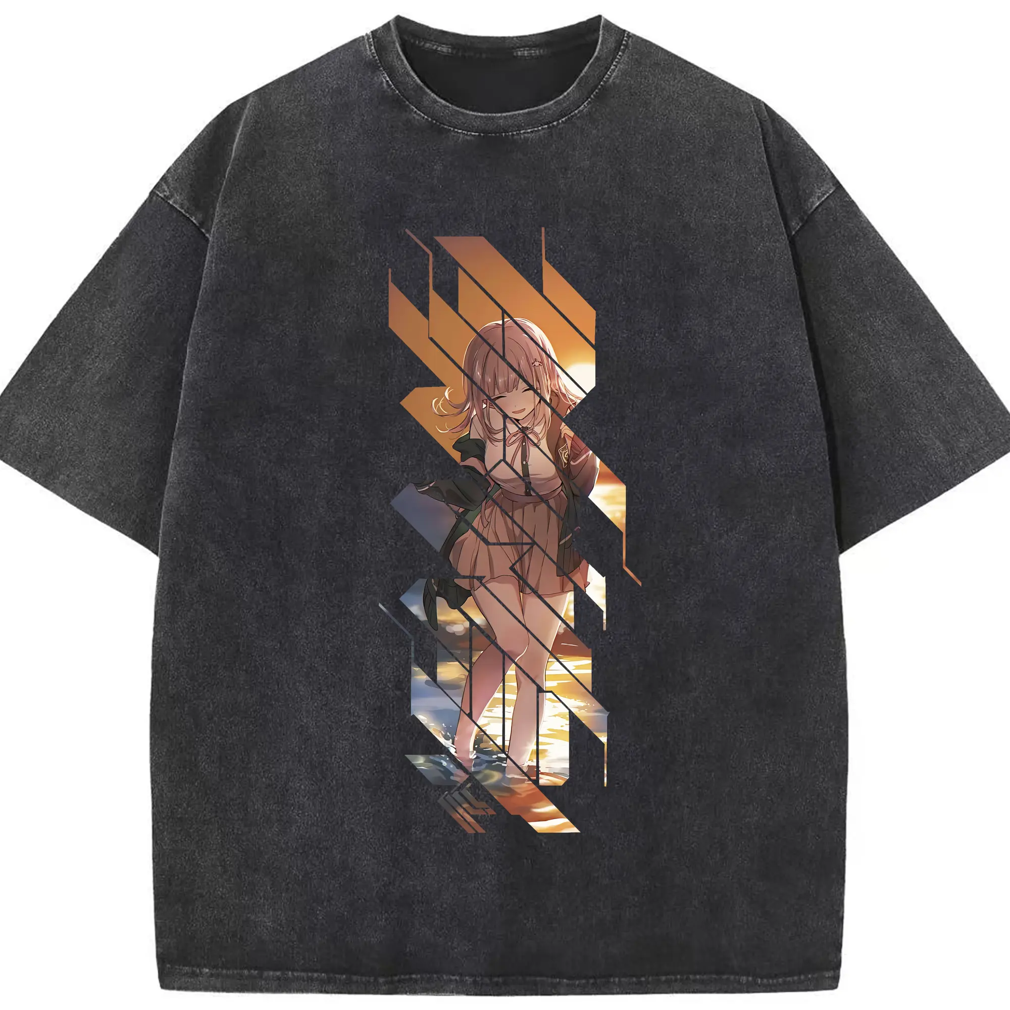 ダンガンロンパ グッズ,七海千秋 - 綿100％ ヴィンテージ風 半袖Tシャツ ・ フロントプリント ・ 柔らか肌触り ・ 通気性 快適 ・ スポーツ カジュアル 外出用