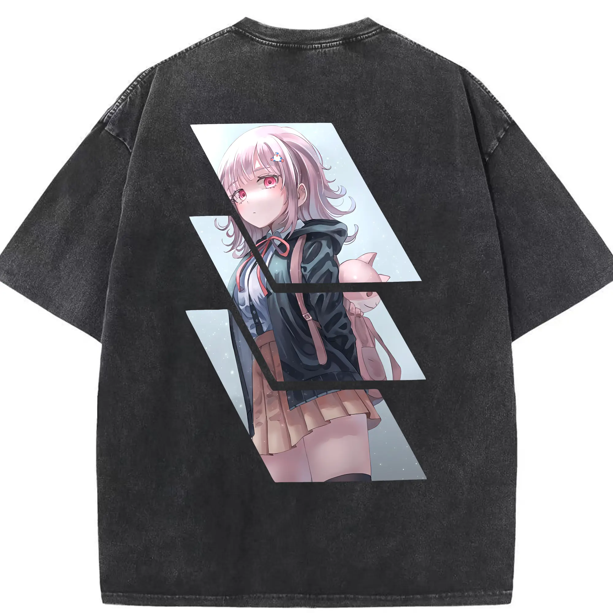 ダンガンロンパ グッズ,七海千秋 - 綿100％ ヴィンテージ風 半袖Tシャツ ・ 背面プリント ・ 柔らか肌触り ・ 通気性 快適 ・ スポーツ カジュアル 外出用
