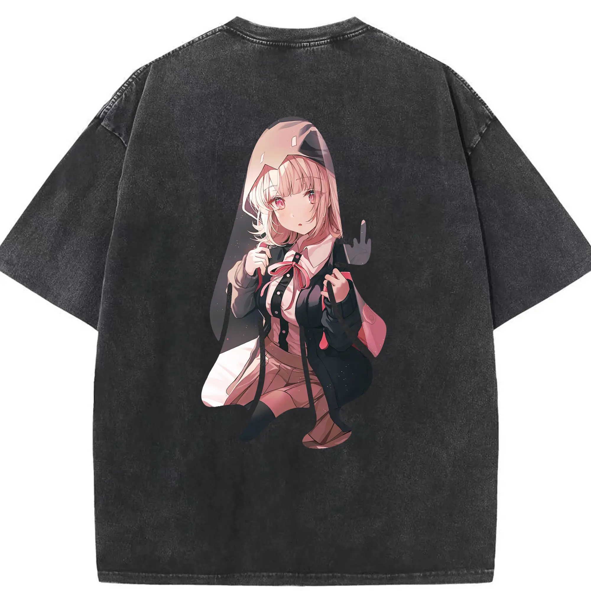 ダンガンロンパ グッズ,七海千秋 - 綿100％ ヴィンテージ風 半袖Tシャツ ・ 背面プリント ・ 柔らか肌触り ・ 通気性 快適 ・ スポーツ カジュアル 外出用