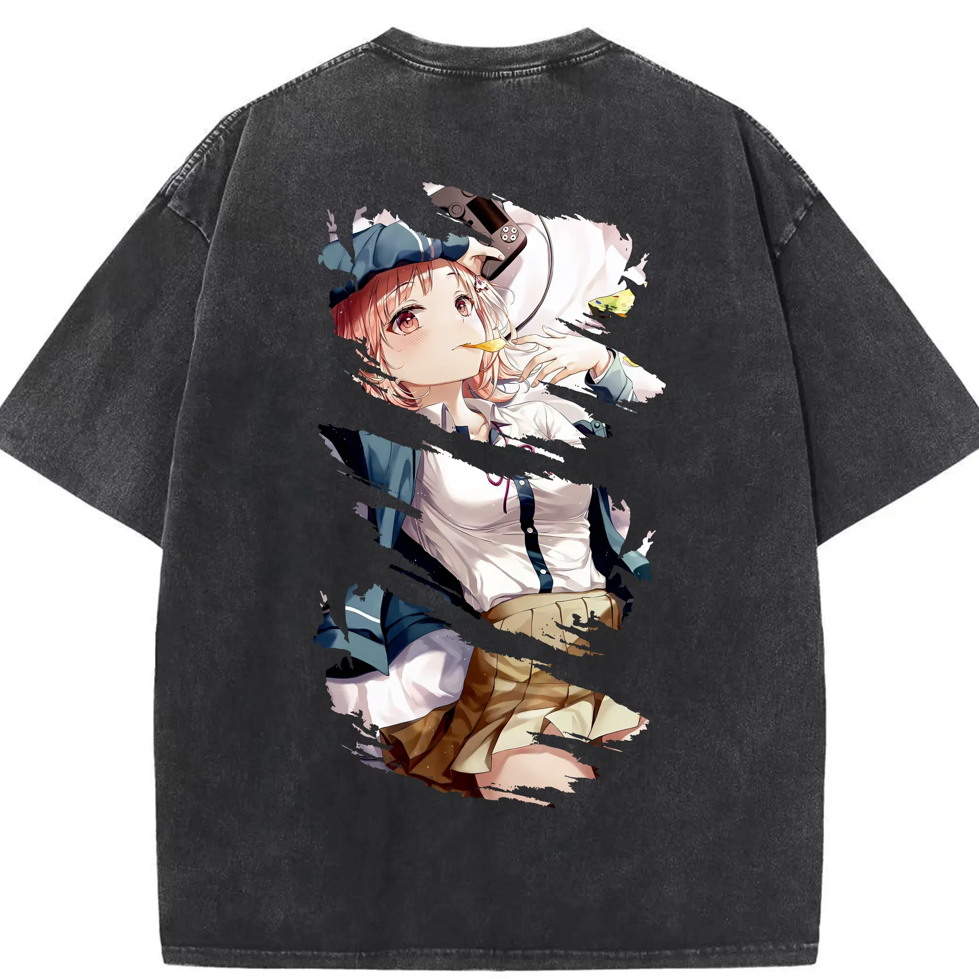 ダンガンロンパ グッズ,七海千秋 - 綿100％ ヴィンテージ風 半袖Tシャツ ・ 背面プリント ・ 柔らか肌触り ・ 通気性 快適 ・ スポーツ カジュアル 外出用