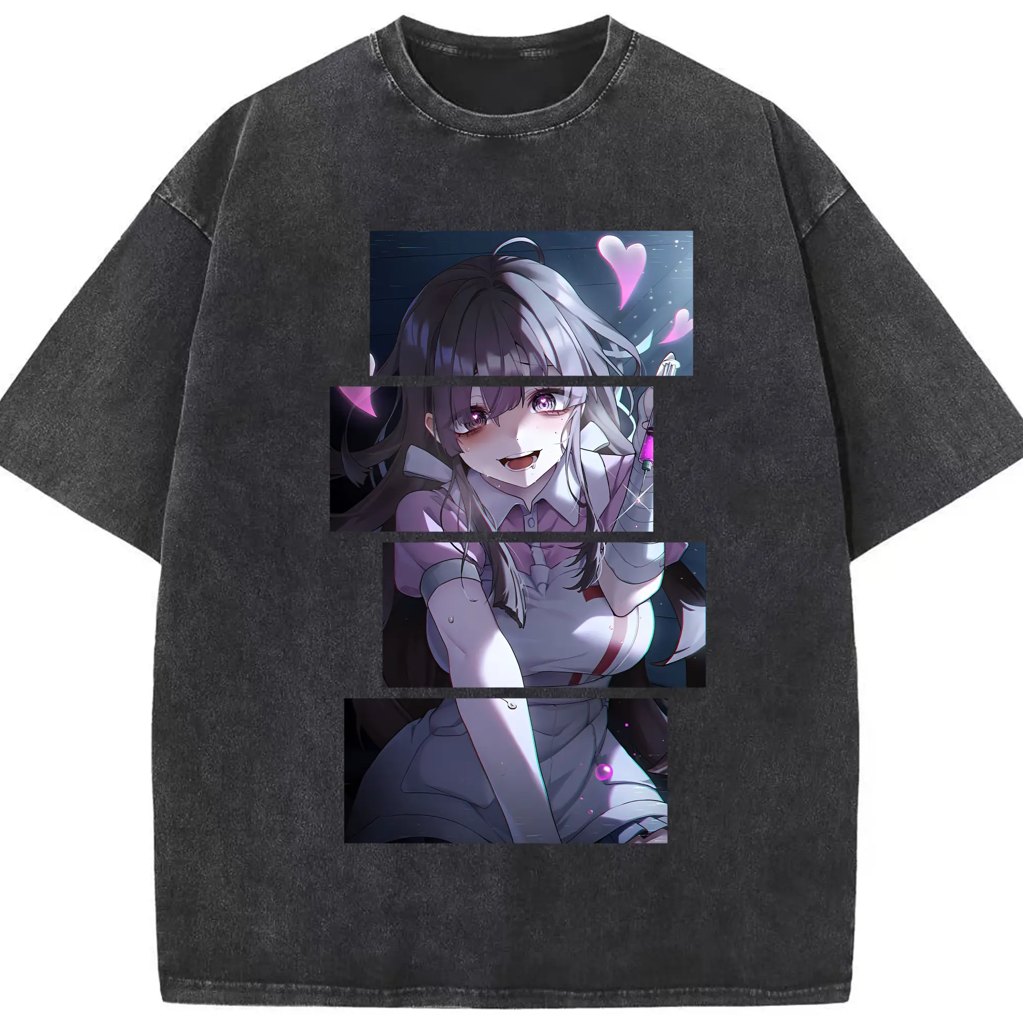ダンガンロンパ グッズ,罪木蜜柑 - 綿100％ ヴィンテージ風 半袖Tシャツ ・ フロントプリント ・ 柔らか肌触り ・ 通気性 快適 ・ スポーツ カジュアル 外出用