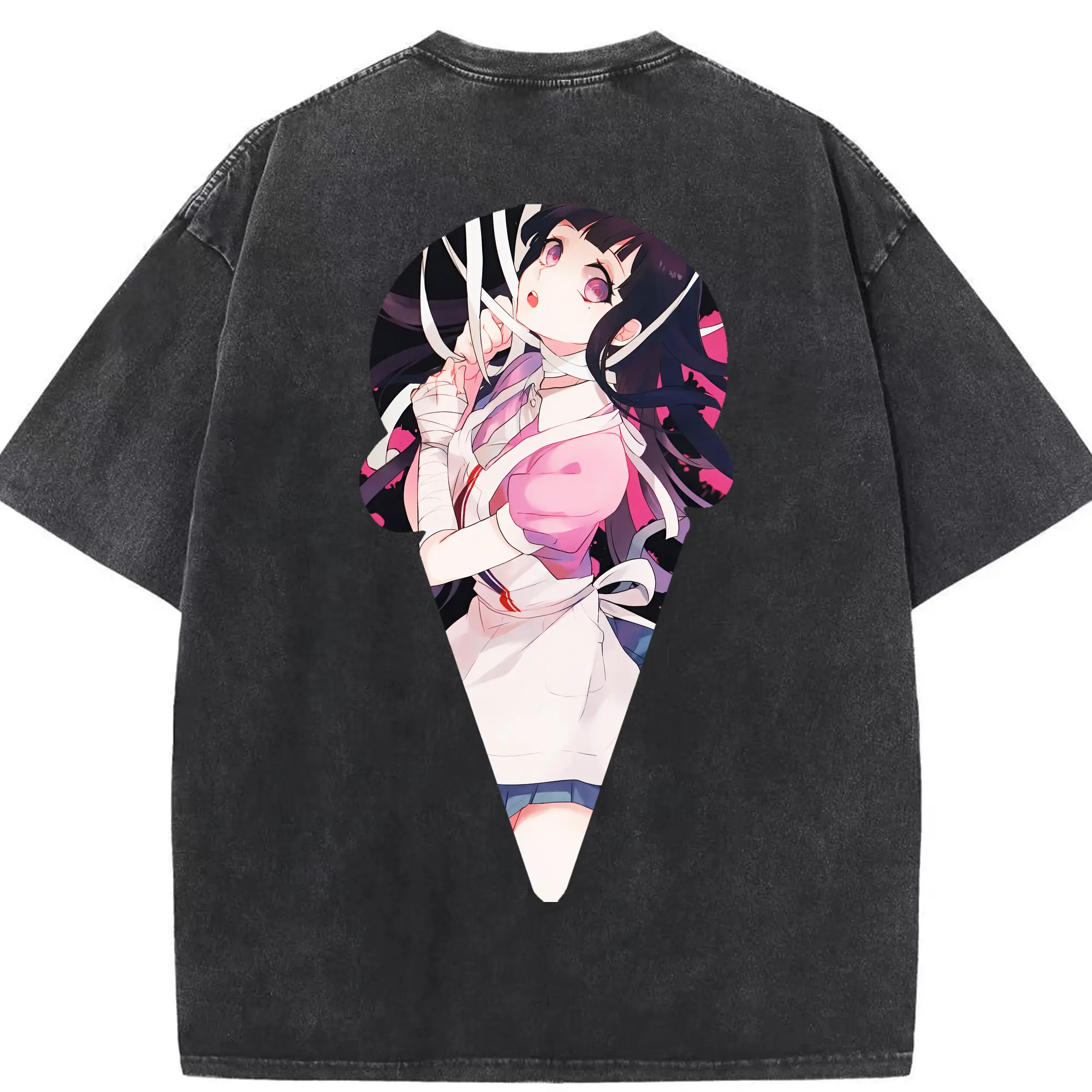 ダンガンロンパ グッズ,罪木蜜柑 - 綿100％ ヴィンテージ風 半袖Tシャツ ・ 背面プリント ・ 柔らか肌触り ・ 通気性 快適 ・ スポーツ カジュアル 外出用