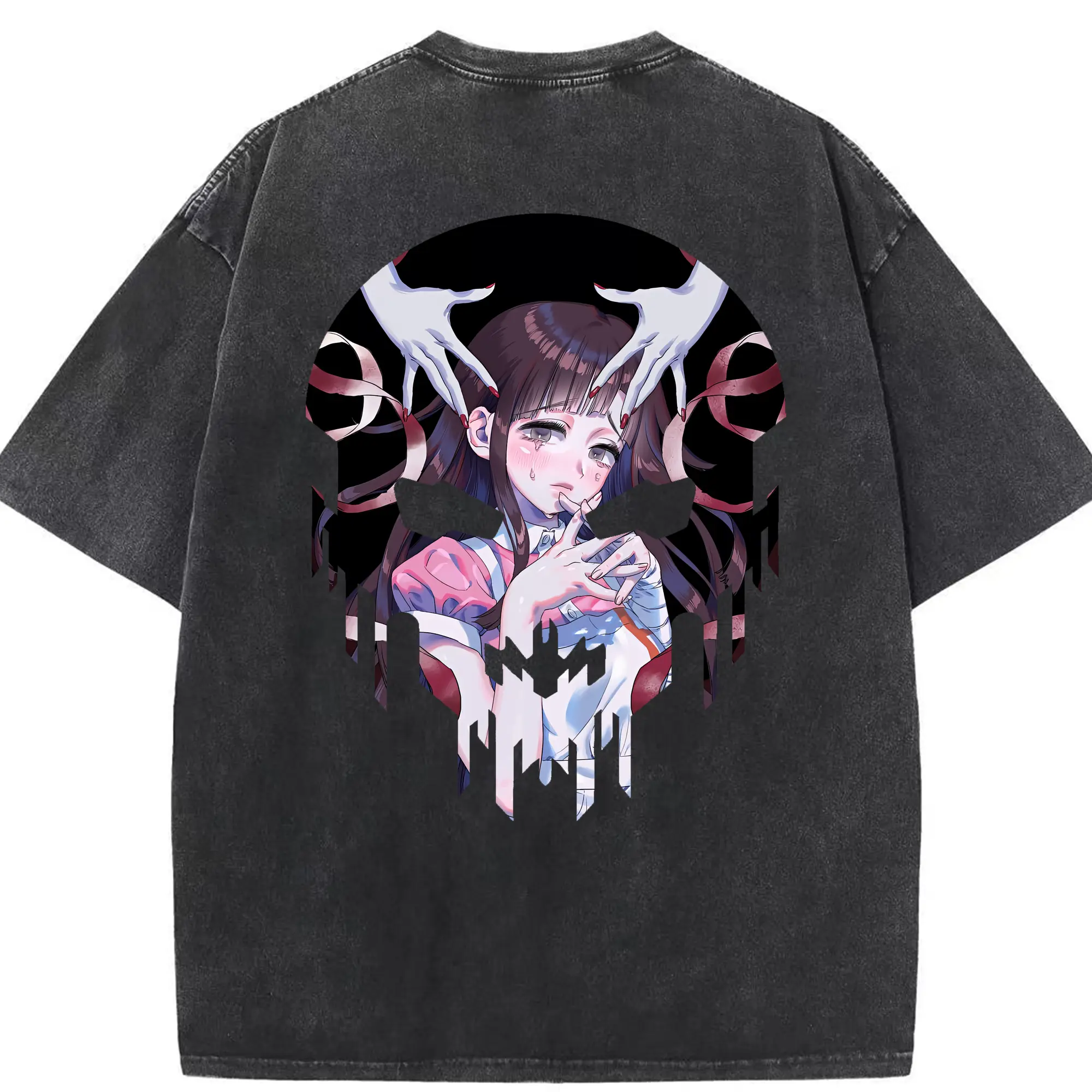 ダンガンロンパ グッズ,罪木蜜柑 - 綿100％ ヴィンテージ風 半袖Tシャツ ・ 背面プリント ・ 柔らか肌触り ・ 通気性 快適 ・ スポーツ カジュアル 外出用