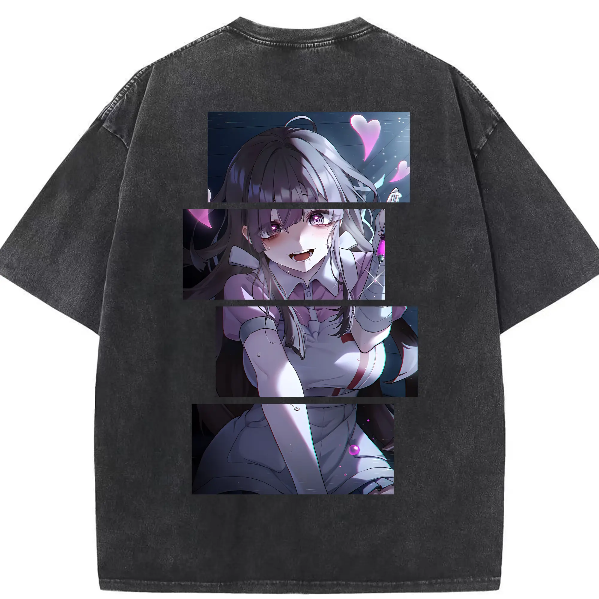 ダンガンロンパ グッズ,罪木蜜柑 - 綿100％ ヴィンテージ風 半袖Tシャツ ・ 背面プリント ・ 柔らか肌触り ・ 通気性 快適 ・ スポーツ カジュアル 外出用