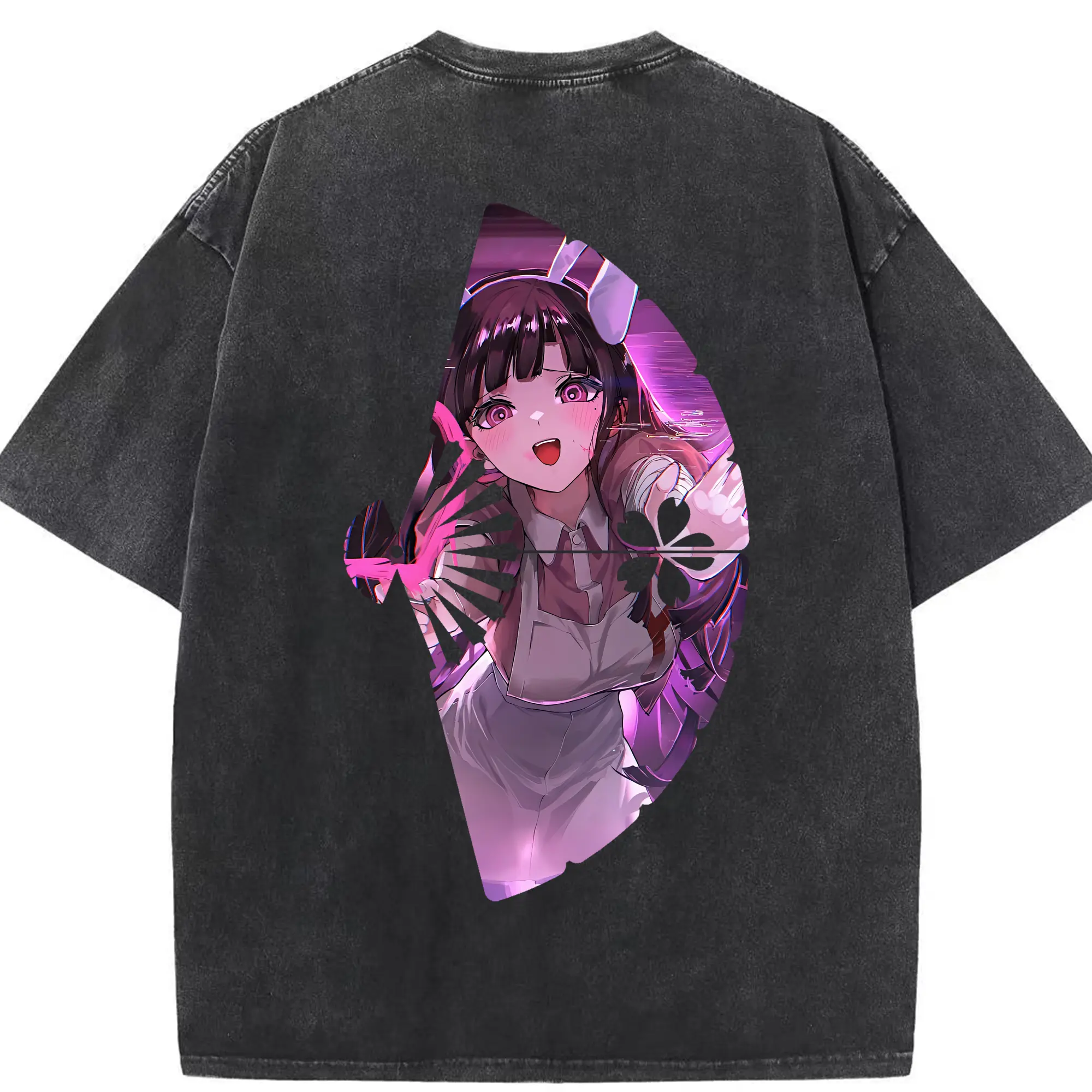 ダンガンロンパ グッズ,罪木蜜柑 - 綿100％ ヴィンテージ風 半袖Tシャツ ・ 背面プリント ・ 柔らか肌触り ・ 通気性 快適 ・ スポーツ カジュアル 外出用