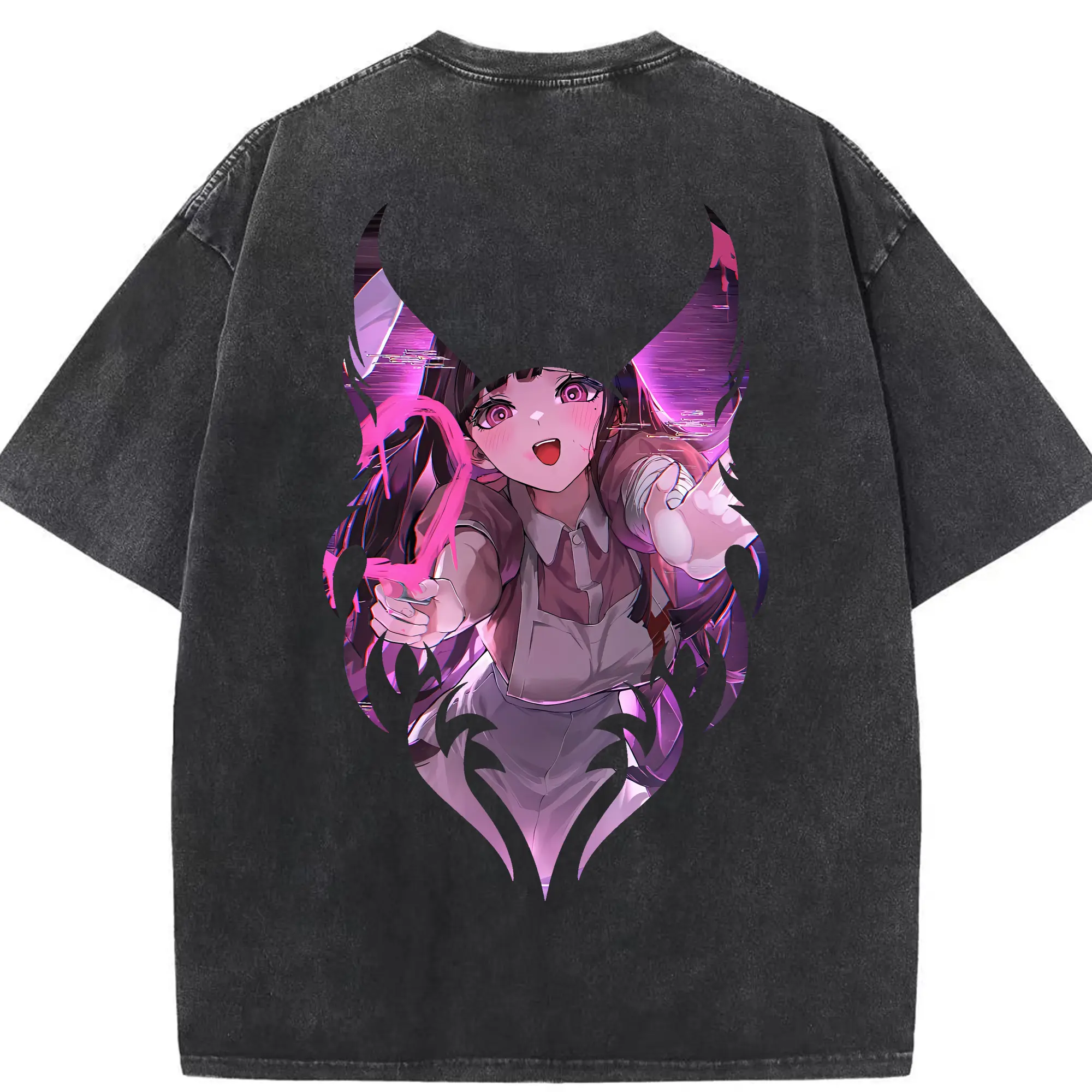 ダンガンロンパ グッズ,罪木蜜柑 - 綿100％ ヴィンテージ風 半袖Tシャツ ・ 背面プリント ・ 柔らか肌触り ・ 通気性 快適 ・ スポーツ カジュアル 外出用