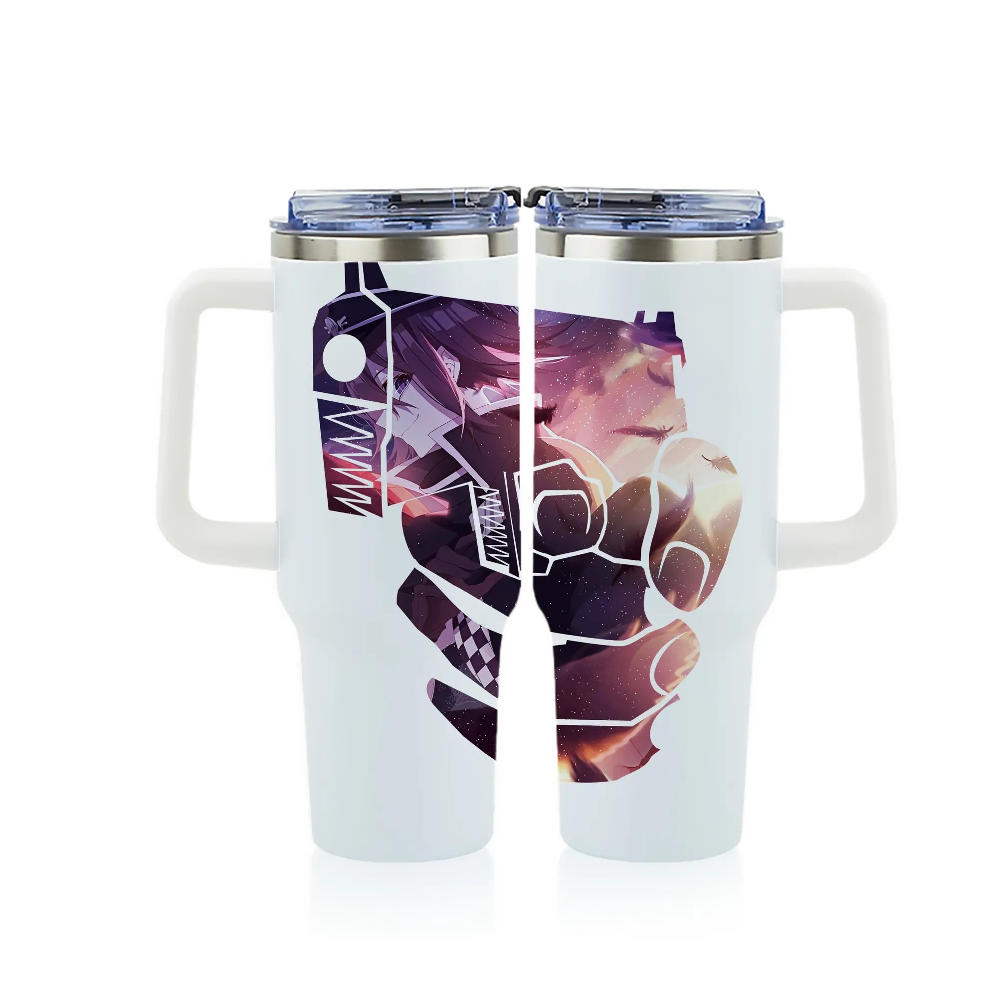 ダンガンロンパ グッズ,王馬小吉 - 1200mL フルプリント車用タンブラー ・ 304ステンレス 内側 ・ 201ステンレス 外側 ・ 保温 保冷 ・ 通勤 ドライブ アウトドア用