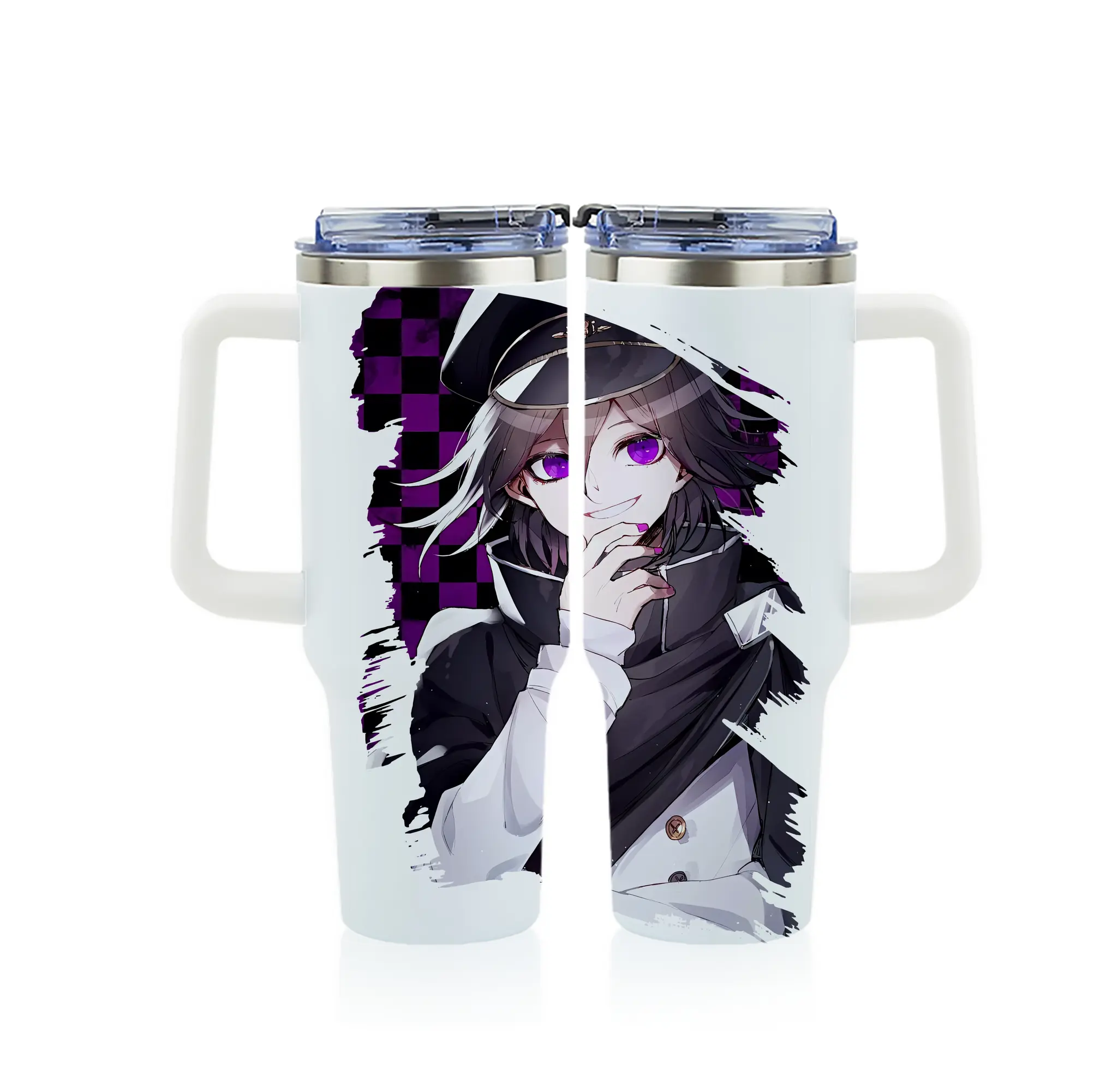 ダンガンロンパ グッズ,王馬小吉 - 1200mL フルプリント車用タンブラー ・ 304ステンレス 内側 ・ 201ステンレス 外側 ・ 保温 保冷 ・ 通勤 ドライブ アウトドア用