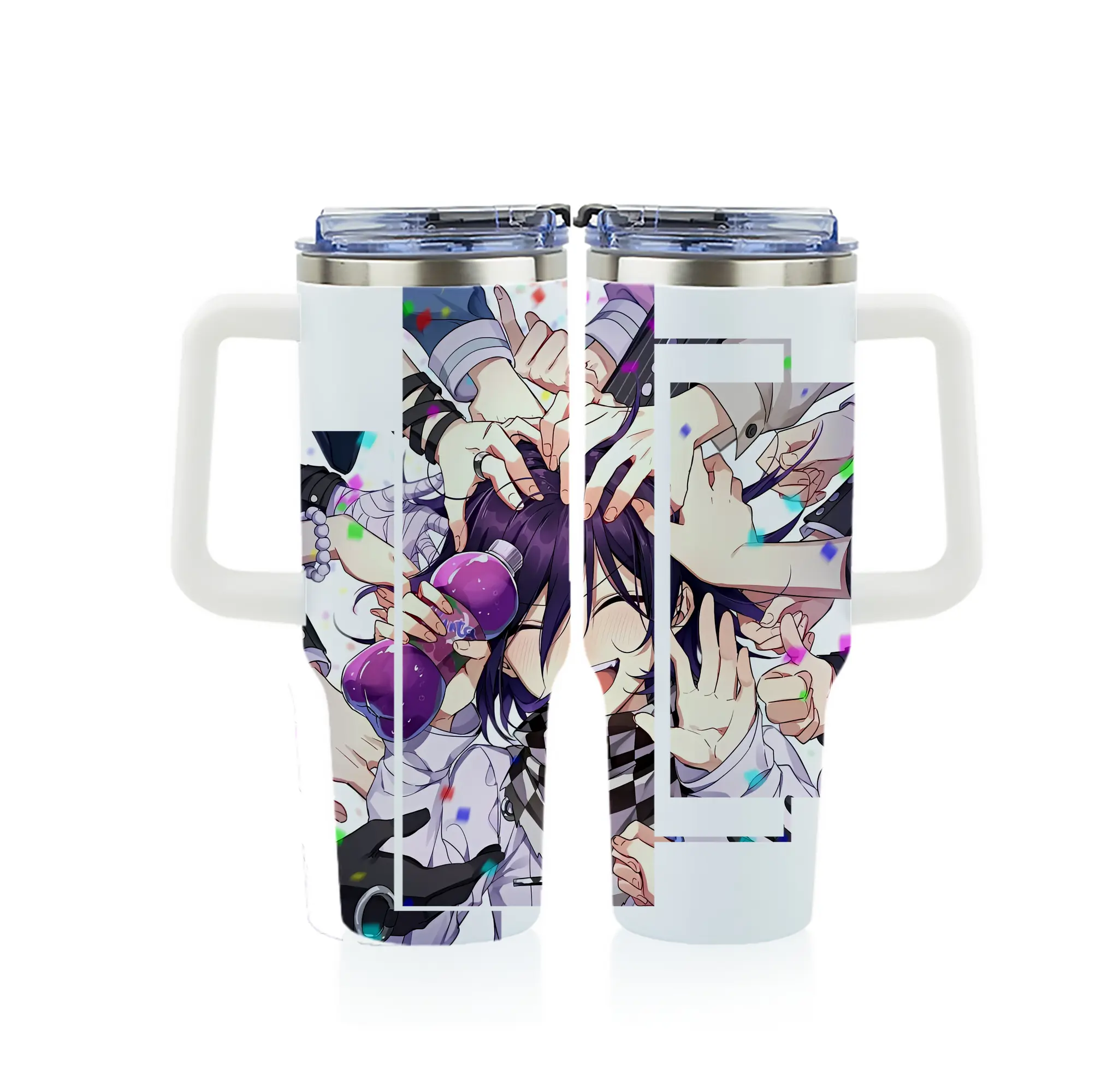 ダンガンロンパ グッズ,王馬小吉 - 1200mL フルプリント車用タンブラー ・ 304ステンレス 内側 ・ 201ステンレス 外側 ・ 保温 保冷 ・ 通勤 ドライブ アウトドア用