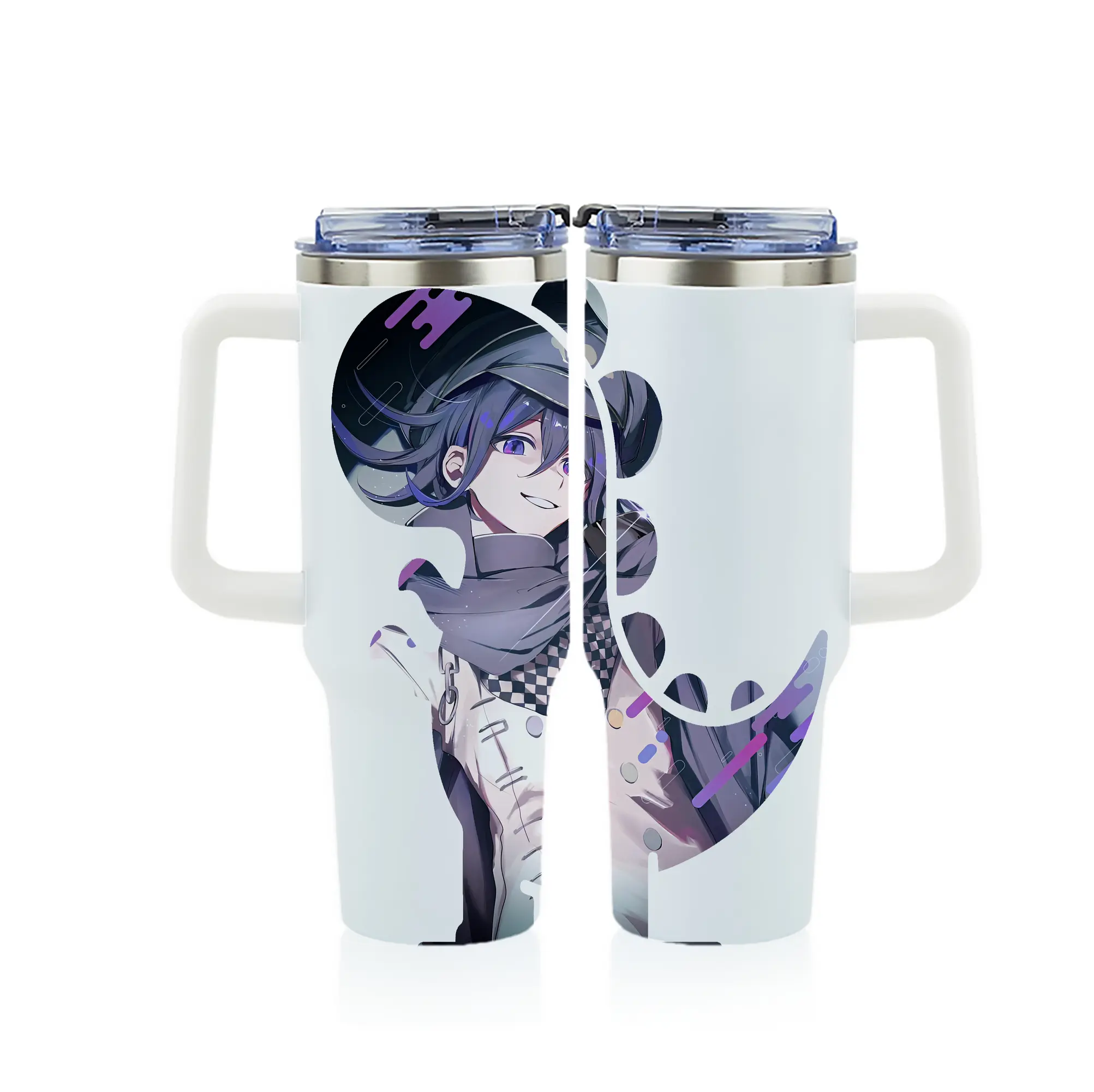 ダンガンロンパ グッズ,王馬小吉 - 1200mL フルプリント車用タンブラー ・ 304ステンレス 内側 ・ 201ステンレス 外側 ・ 保温 保冷 ・ 通勤 ドライブ アウトドア用